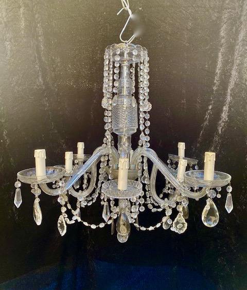 Eight Light English All Glass Antique Chandelier (1 of 7)