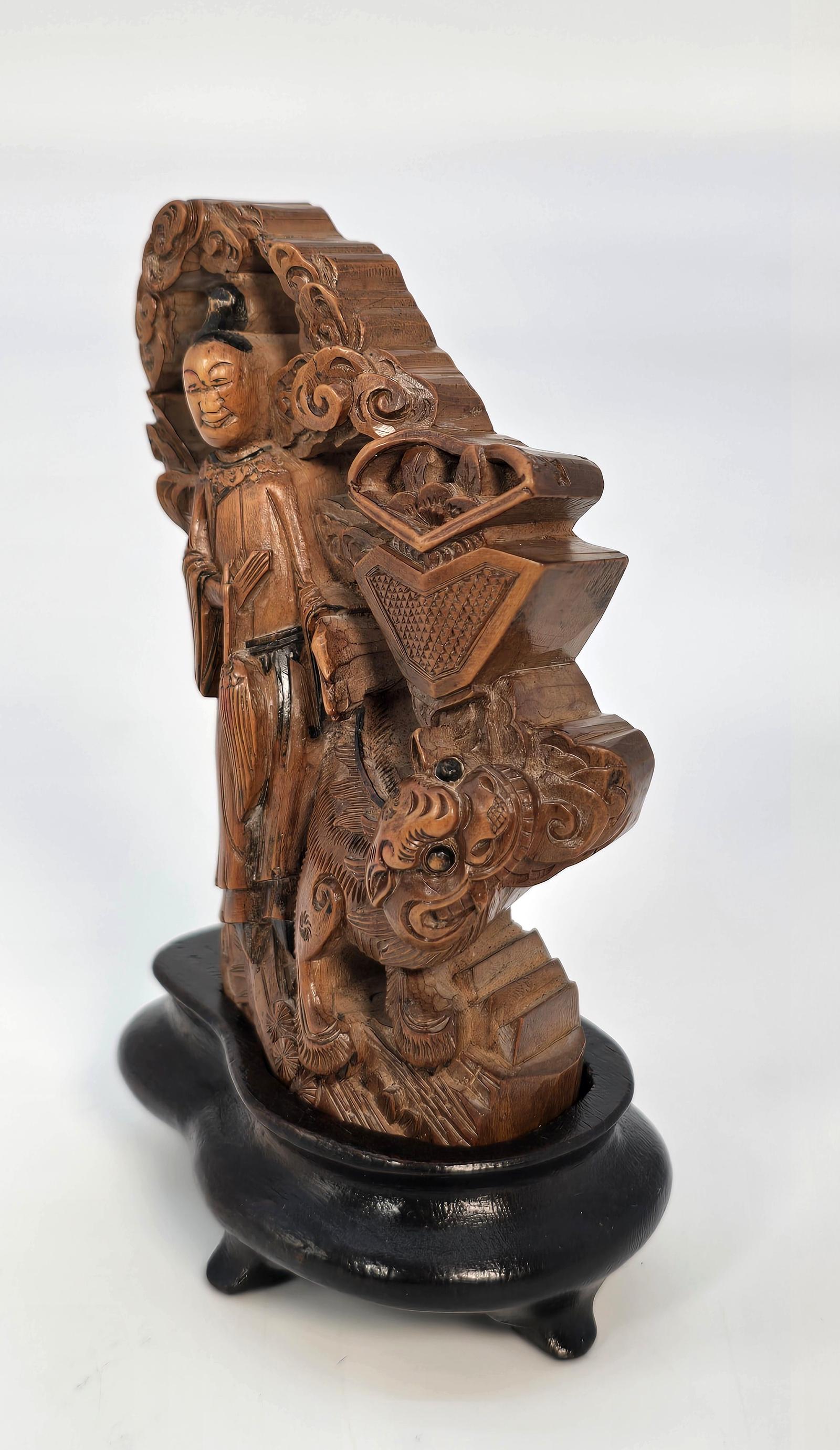 A Miniature Japanese Carved Bamboo Okimono Circa 1900 (1 of 18)
