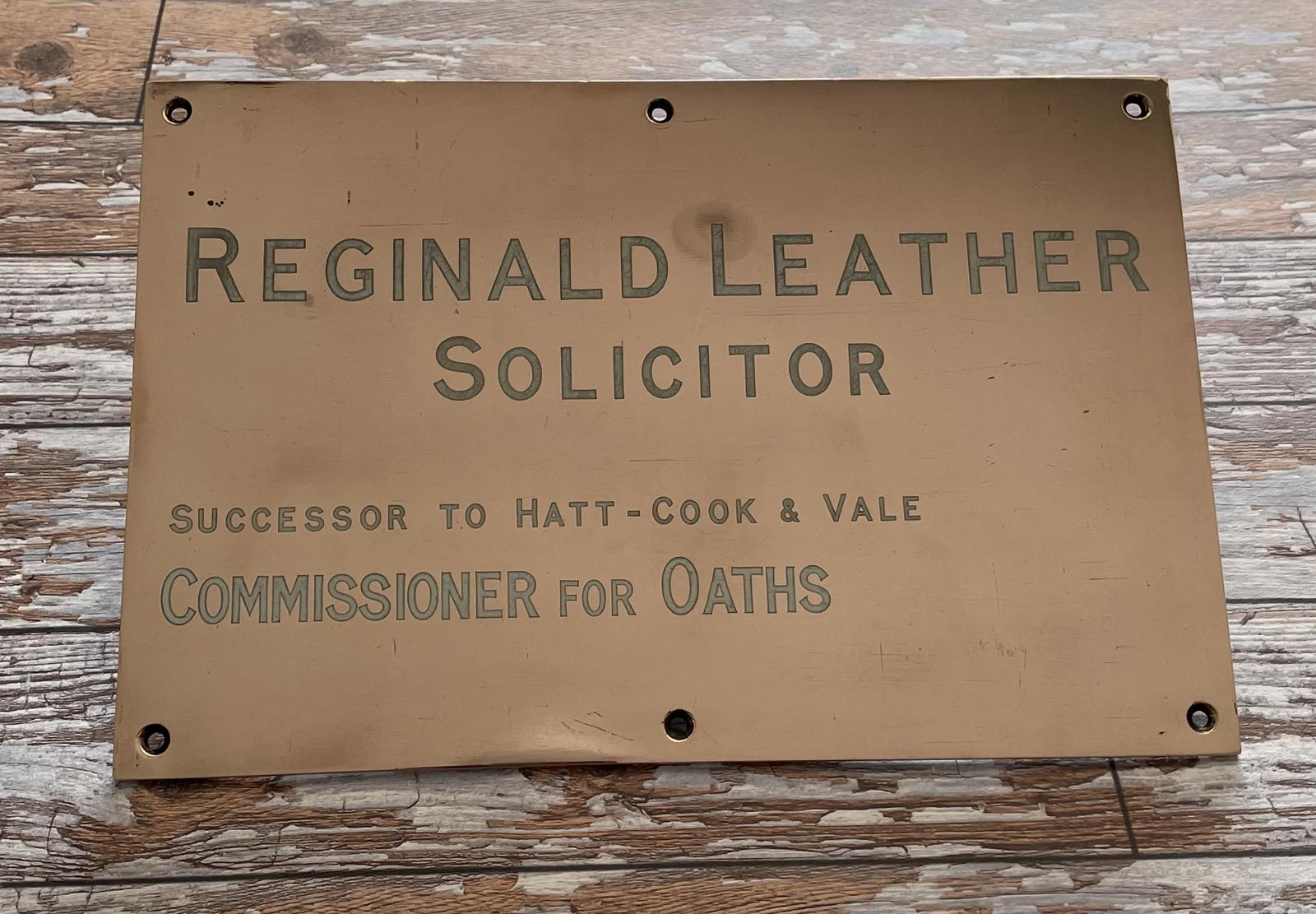 Brass Solicitors Sign “Reginald Leather” (1 of 2)