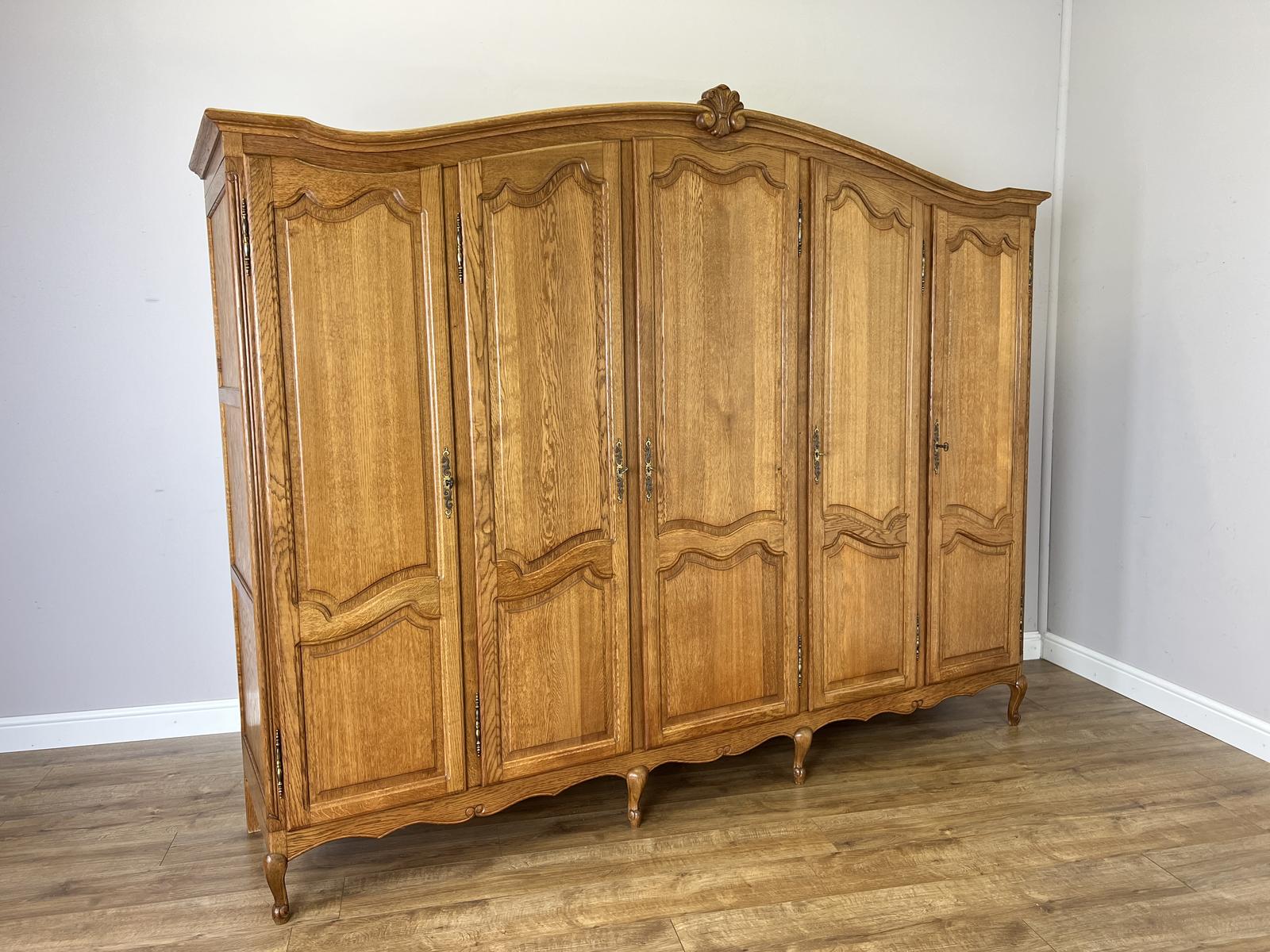 Wardrobe Vintage French Five Door Oak Carved Armoire (1 of 13) Wardrobe Vintage French Five Door Oak Carved Armoire (1 of 13)