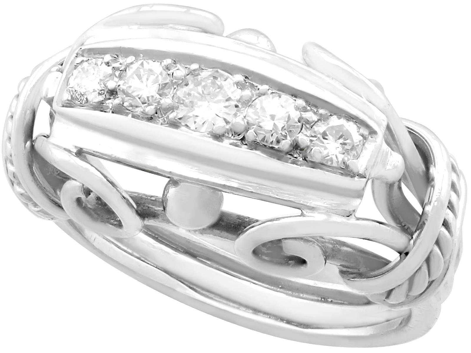 1940s 0.42ct Diamond & 18ct White Gold Dress Ring (1 of 9)