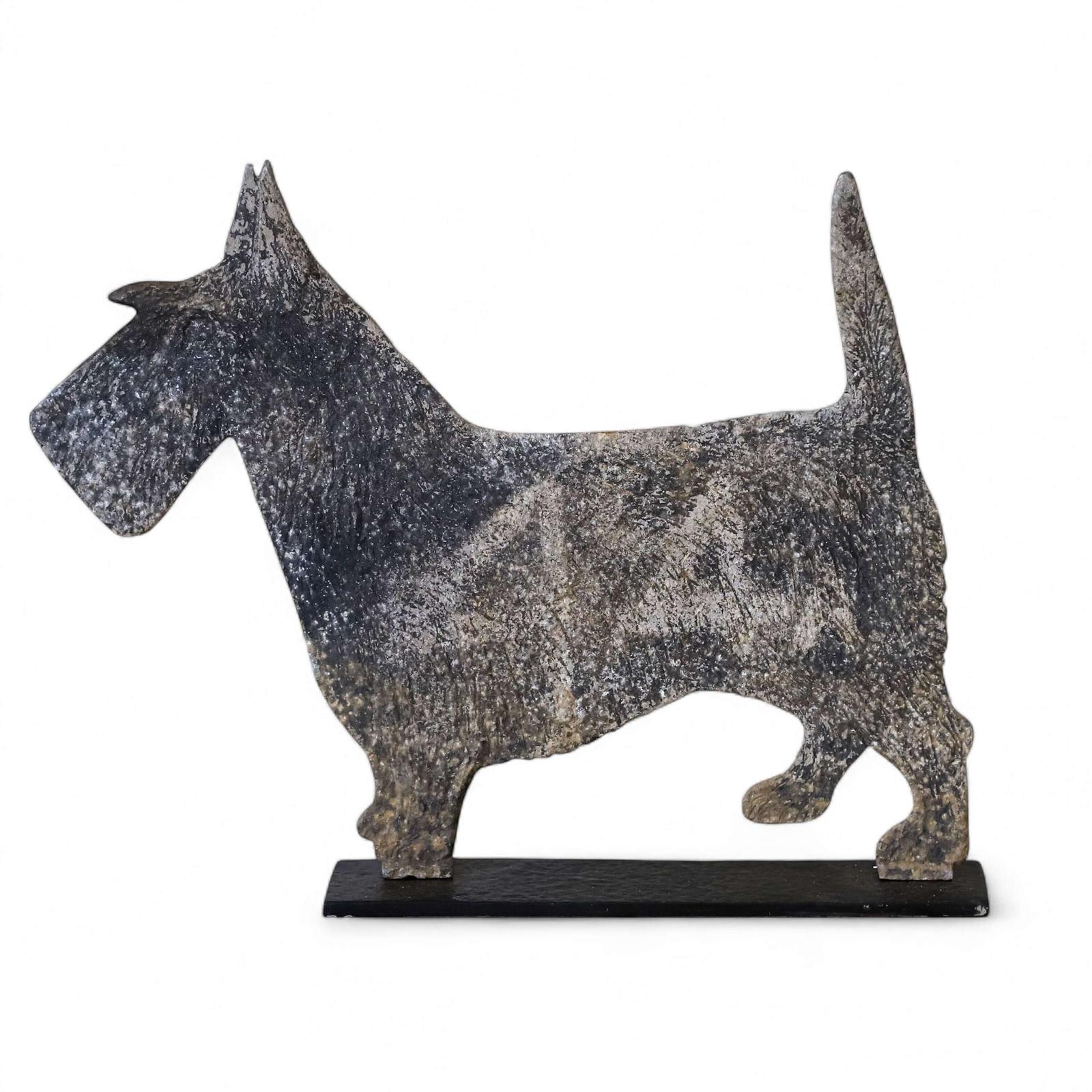 Excellent 1940s Metal Sign on Mount of Scottie Dog in Profile - Decorative British Charm (1 of 10)