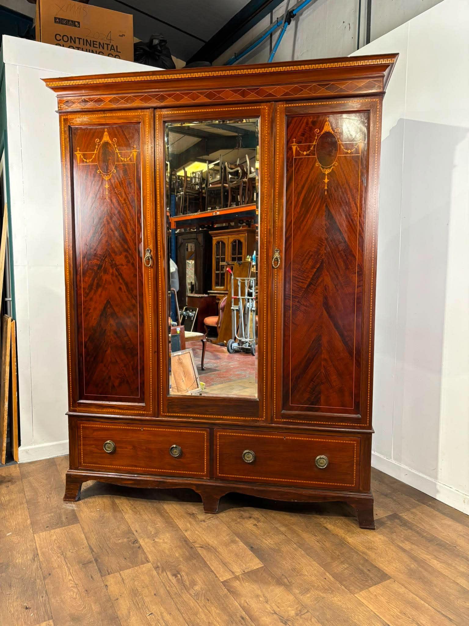 Edwardian Mahogany Inlaid Wardrobe (1 of 14) Edwardian Mahogany Inlaid Wardrobe (1 of 14)