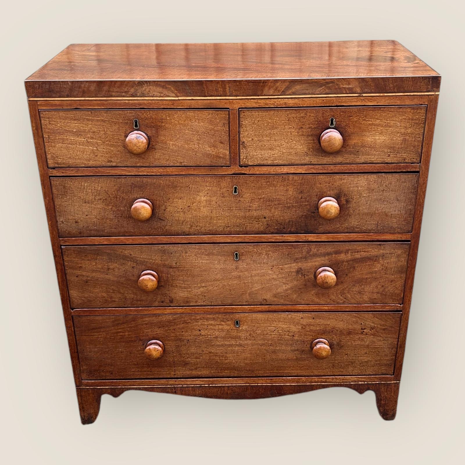 Early Victorian Mahogany Chest of Five Drawers (1 of 10) Early Victorian Mahogany Chest of Five Drawers (1 of 10)
