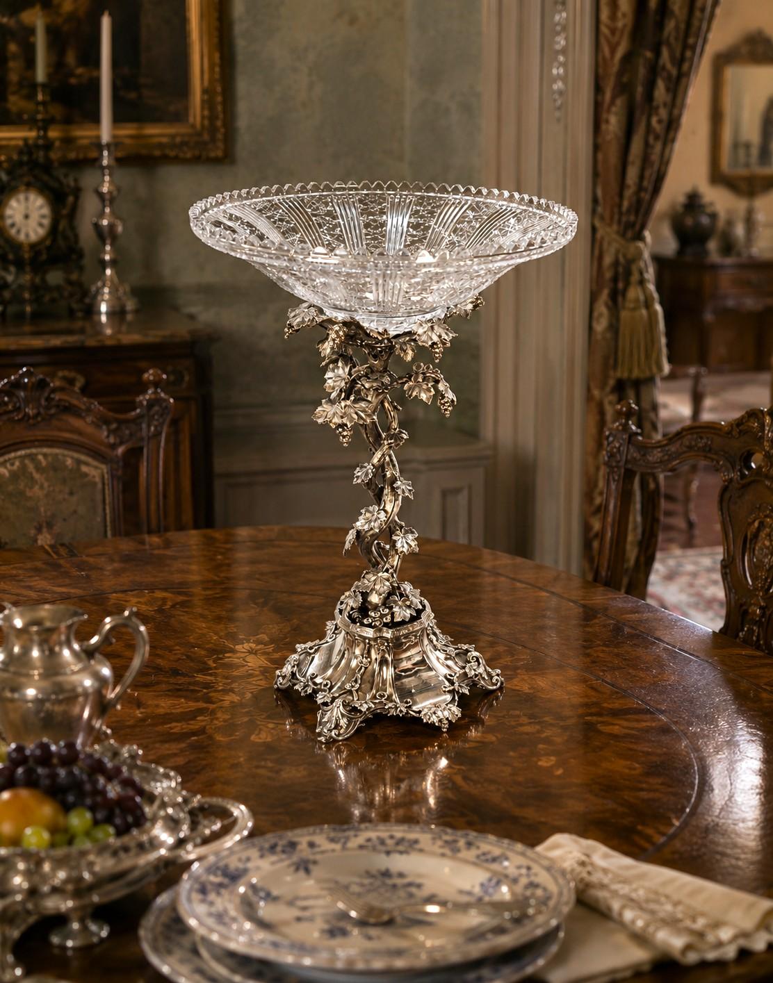 Mid 19th Century English Silver Plated & Cut Glass Table Centrepiece c.1860 (1 of 17) Mid 19th Century English Silver Plated & Cut Glass Table Centrepiece c.1860 (1 of 17)