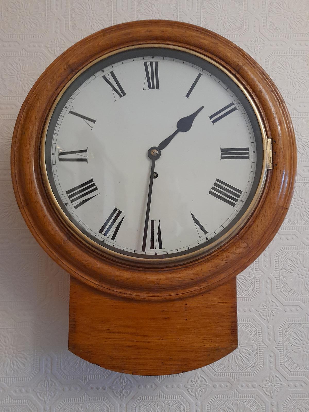 Golden Oak, Dropdial, Fusee Wall Clock LA427235