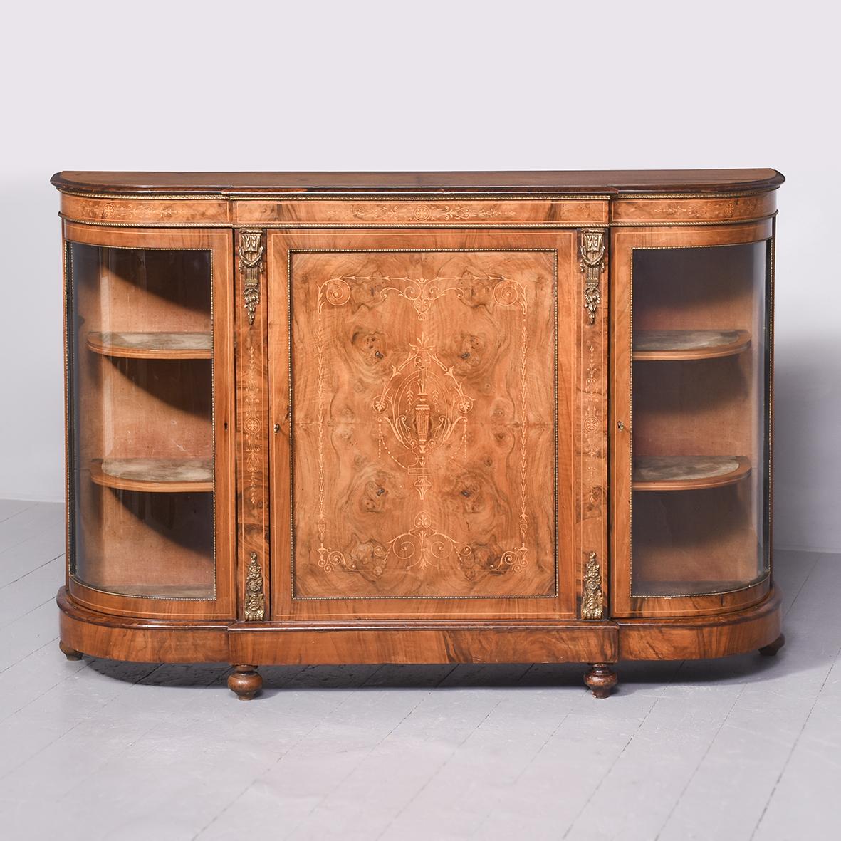 Quality Mid Victorian Marquetry Inlaid Walnut Credenza with Lovely Colour & Patina (1 of 11)