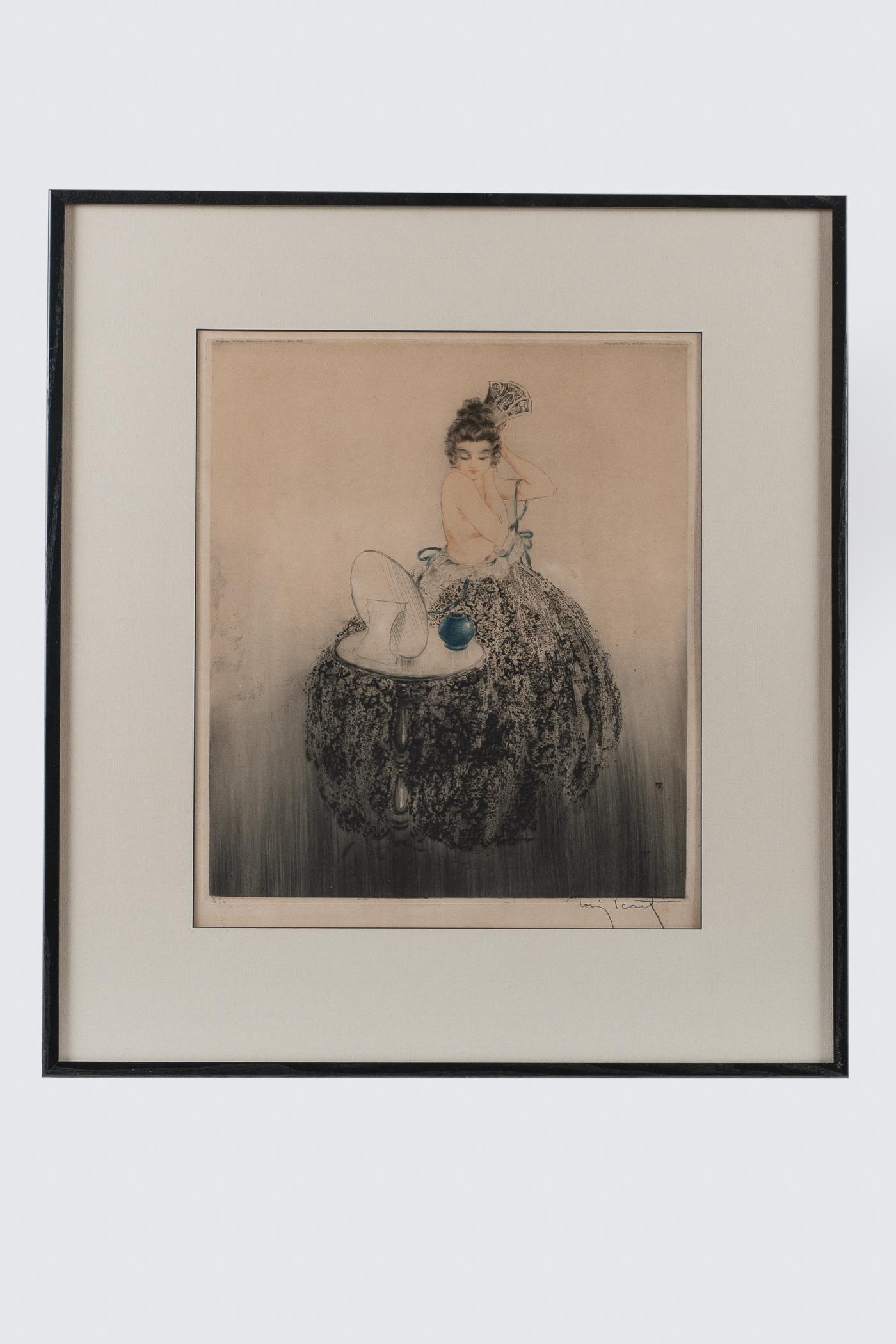 Louis Icart Drypoint & Aquatint Etching 'Spanish Comb' 1922 (1 of 3)