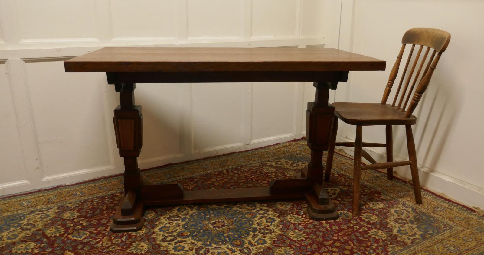 Stylish Odeon Design Art Deco Oak Refectory Table (1 of 8)