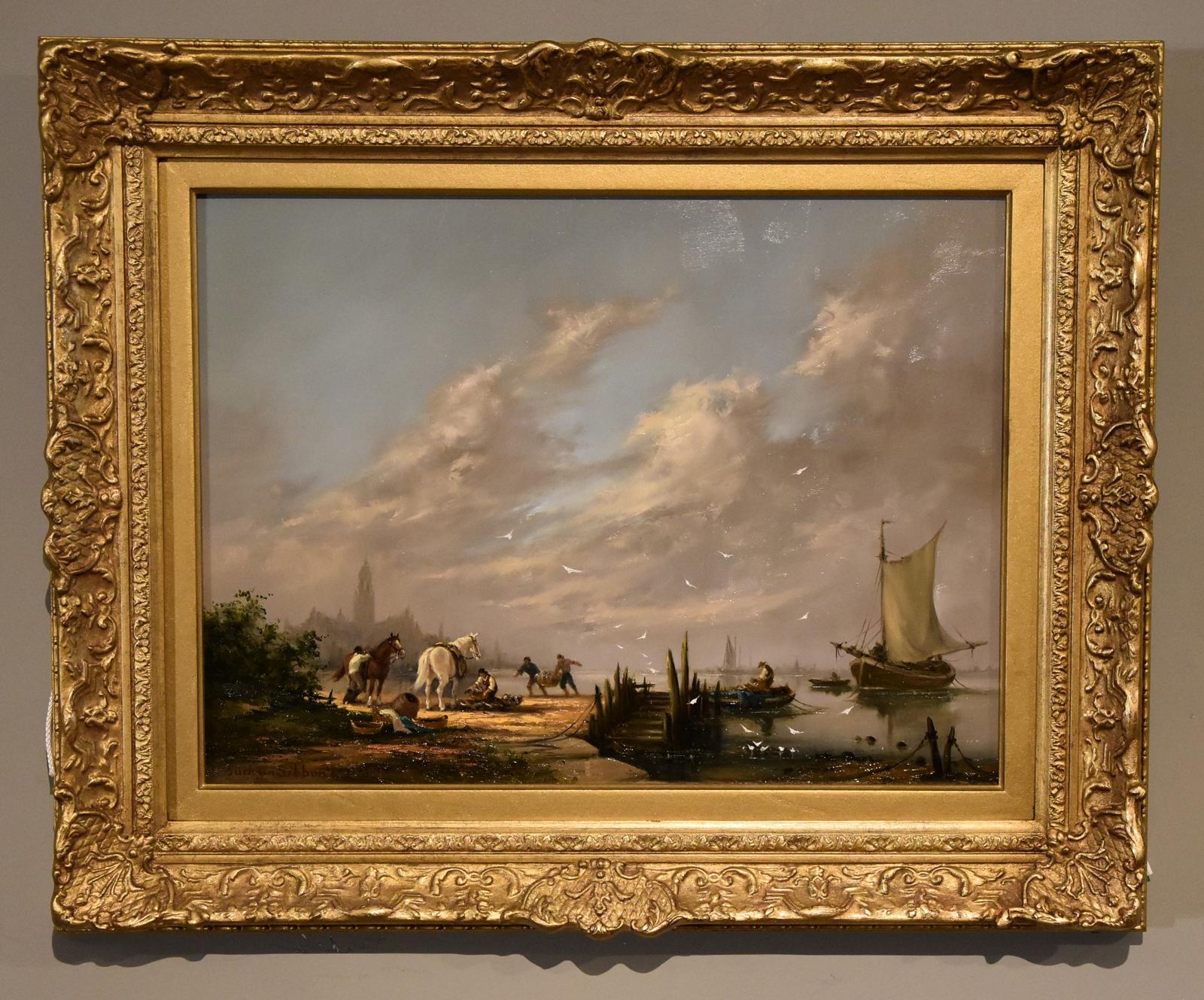 Oil Painting by Gudrun Sibbons "Unloading The Catch" (1 of 6)