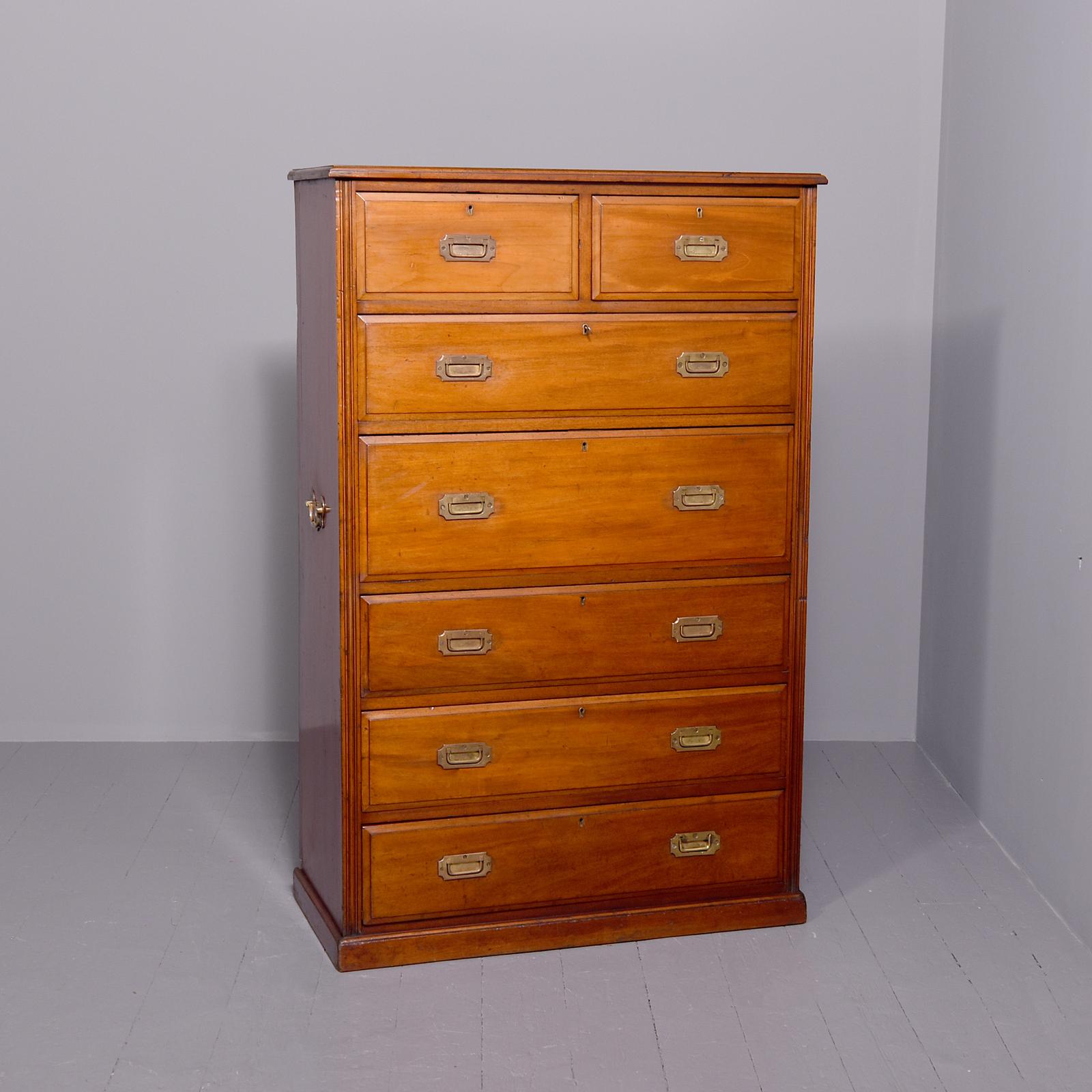 Tall Victorian Mahogany Military Secretaire Chest (1 of 6) Tall Victorian Mahogany Military Secretaire Chest (1 of 6)