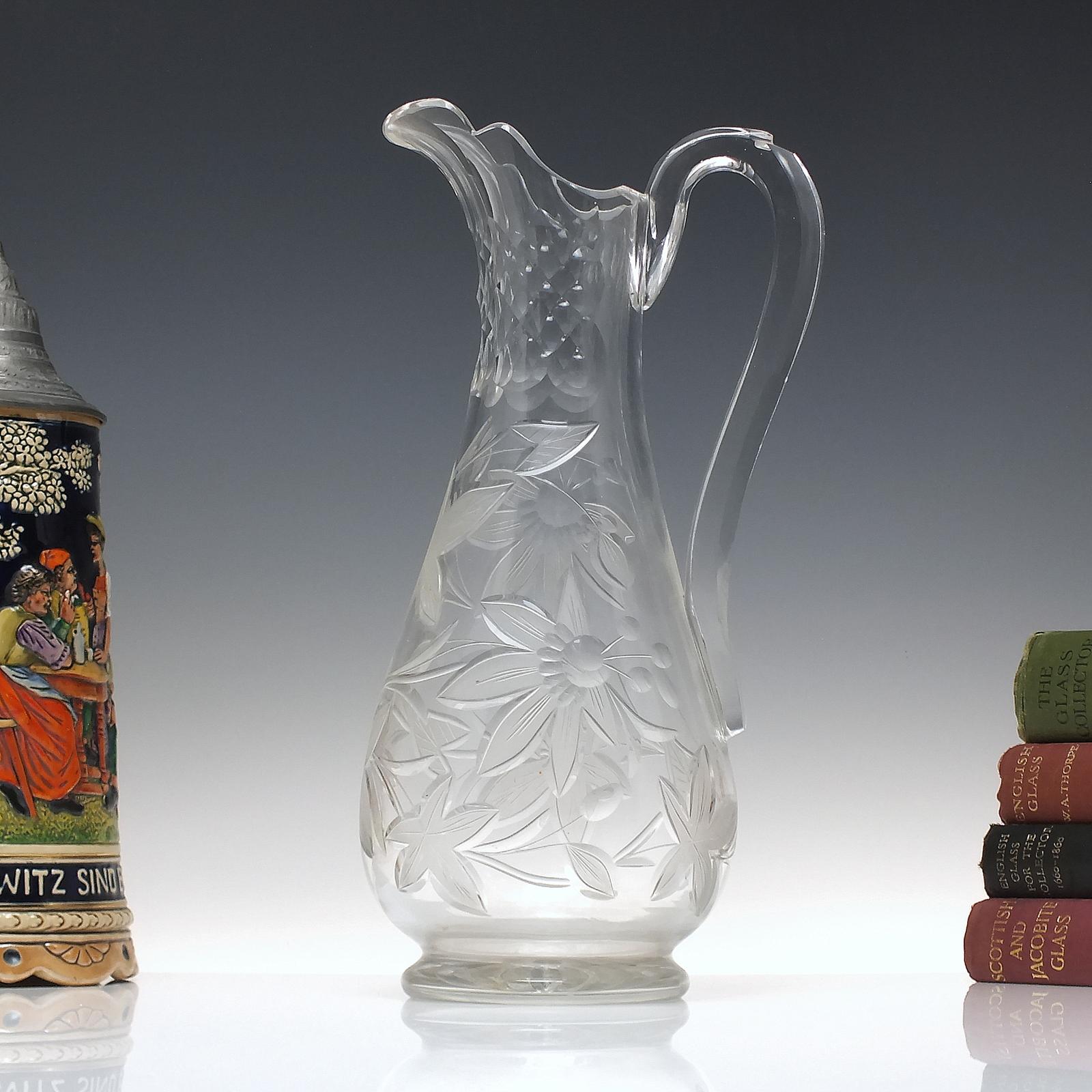 Engraved 19th Century Richardson Glass Claret Jug c 1880 AM2023010308