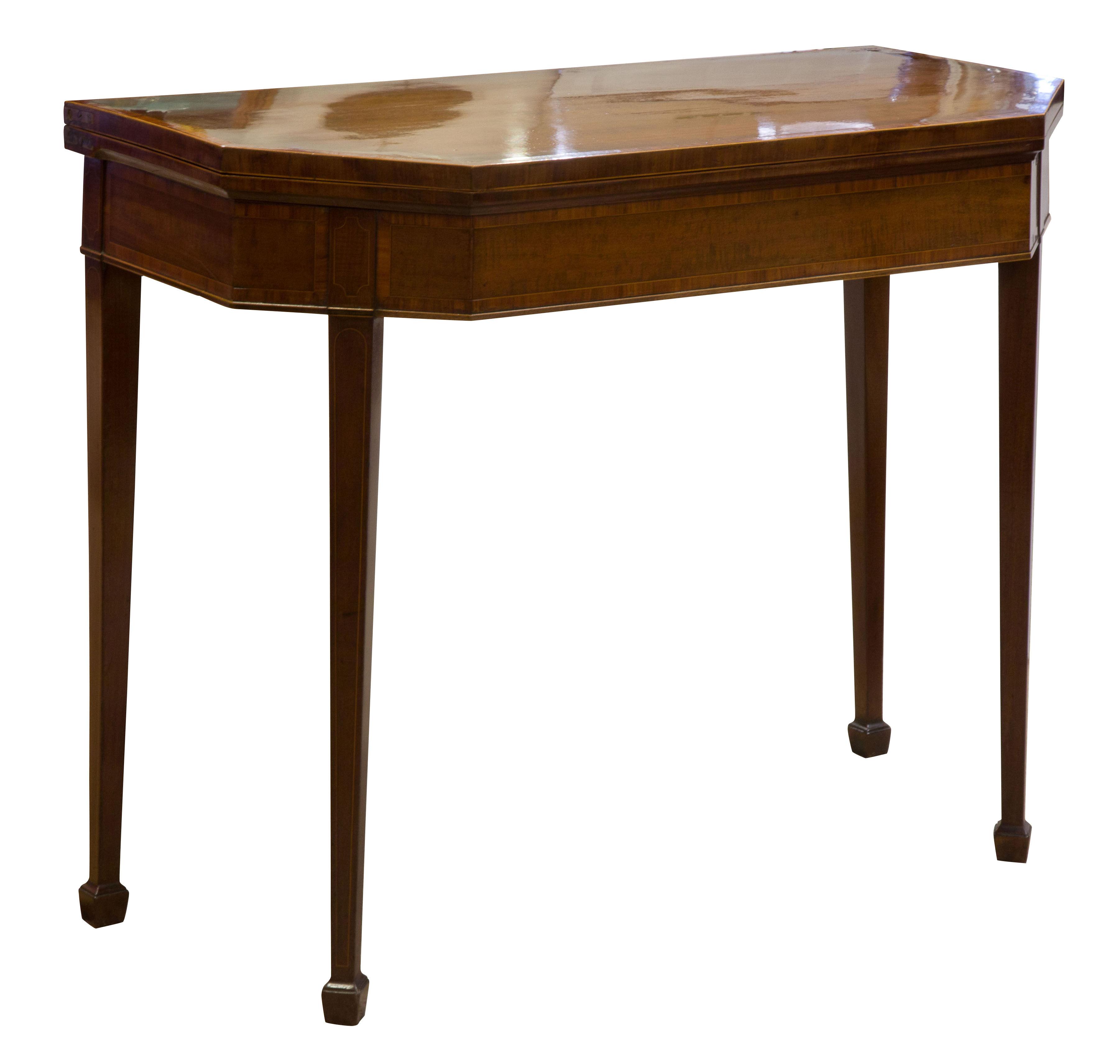 Sheraton octagonal inlaid mahogany card table (1 of 1) Sheraton octagonal inlaid mahogany card table (1 of 1)