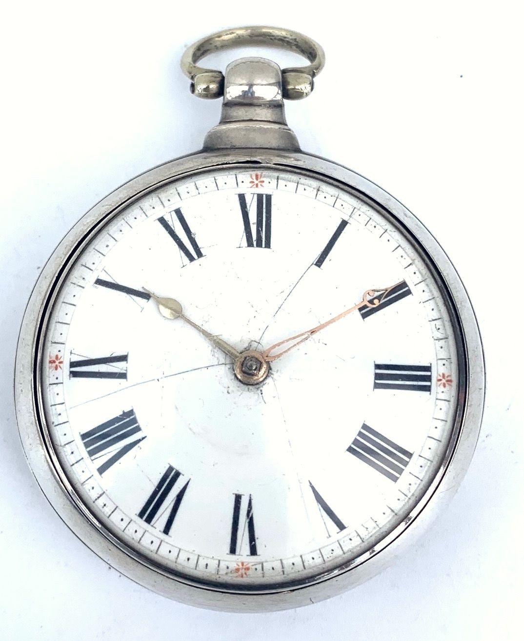 Antique Silver Pair Case Pocket Watch Fusee Verge Escapement Key Wind P Edmonds Liverpool (1 of 9)