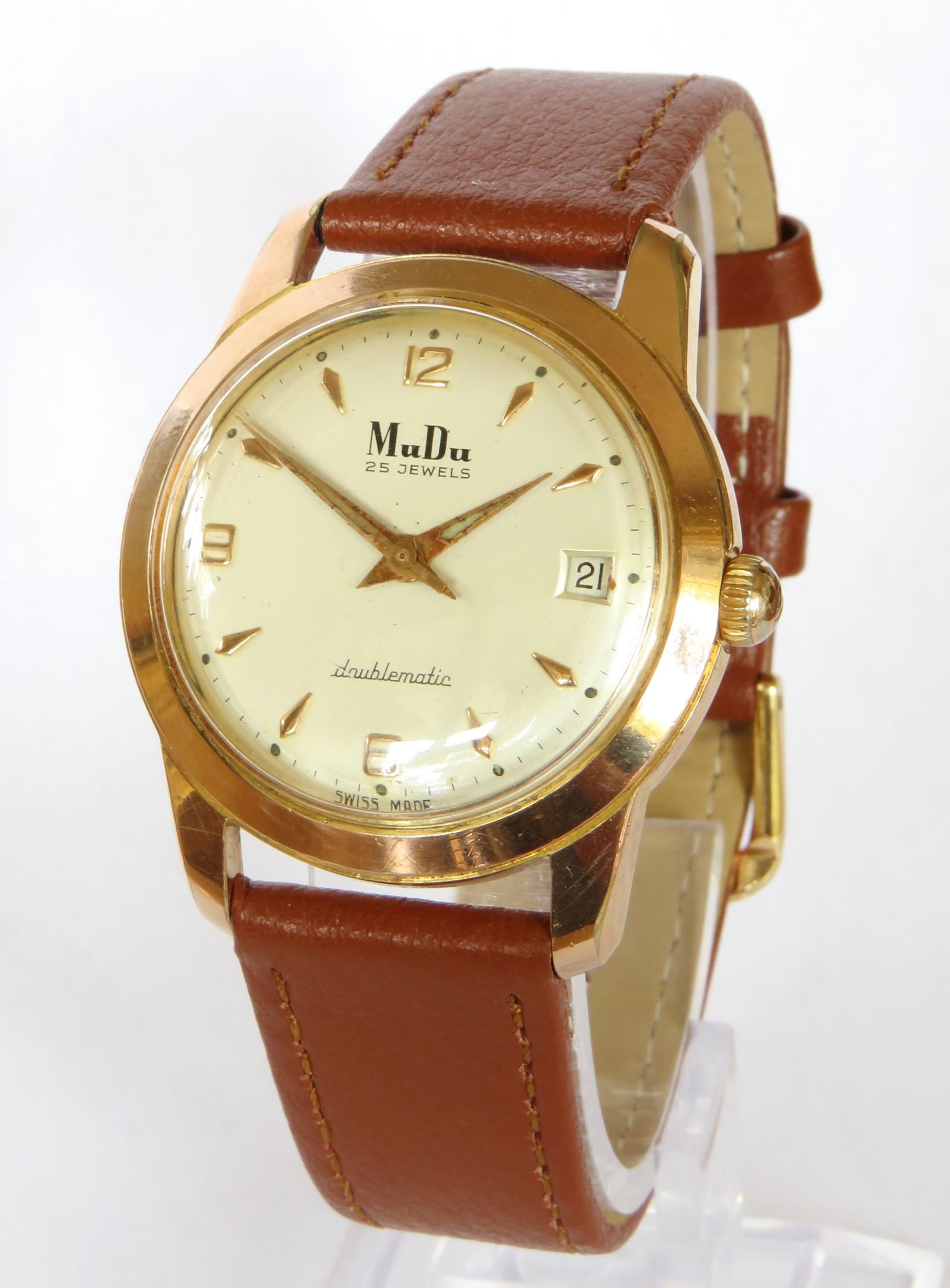 Watch: Gents 1950s Mudu Doublematic Wrist Watch (1 of 5) Watch: Gents 1950s Mudu Doublematic Wrist Watch (1 of 5)