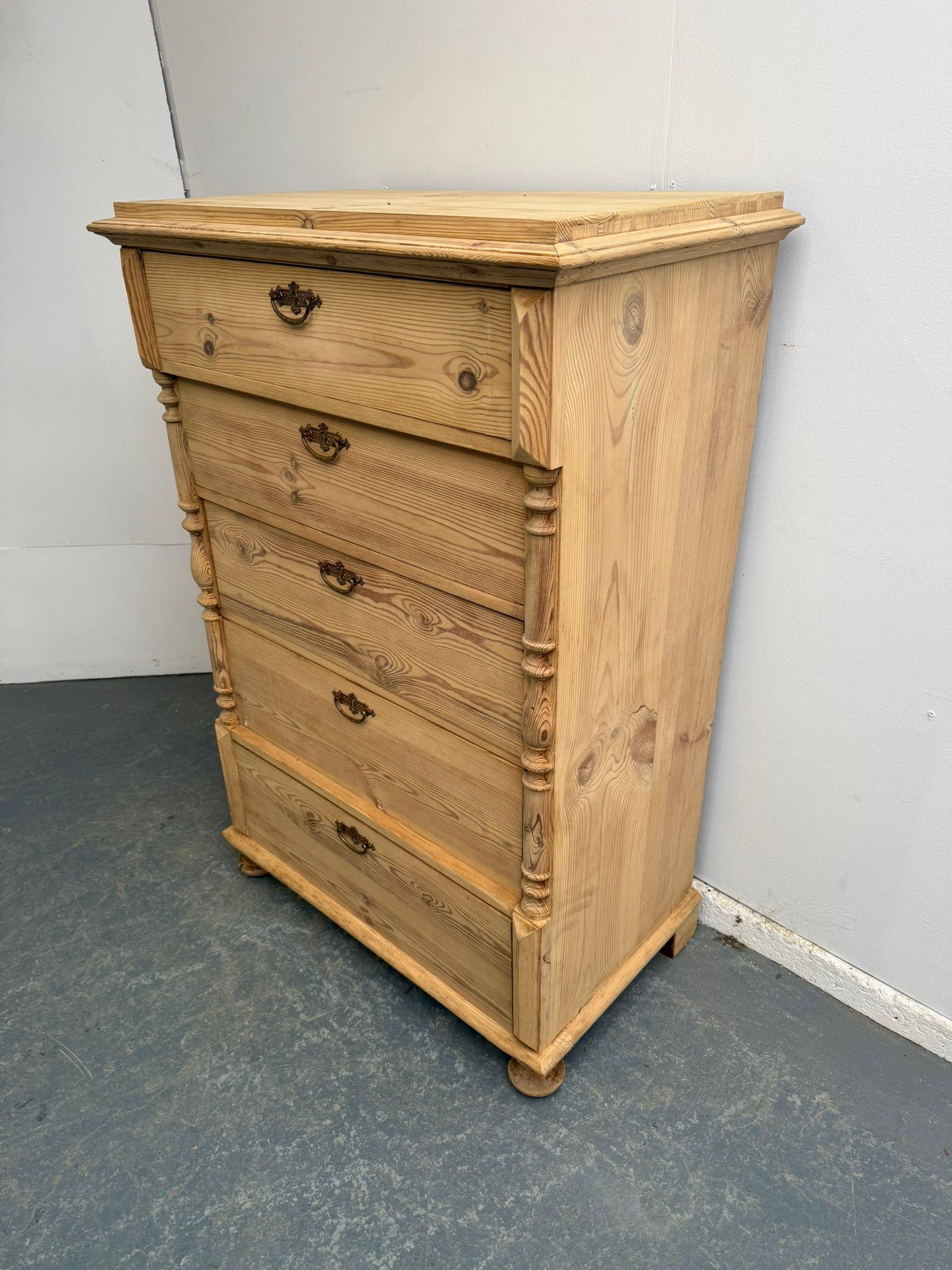 A Mint Clean Victorian Antique / Old Pine Narrow Chest of Drawers to Wax/paint (1 of 10)