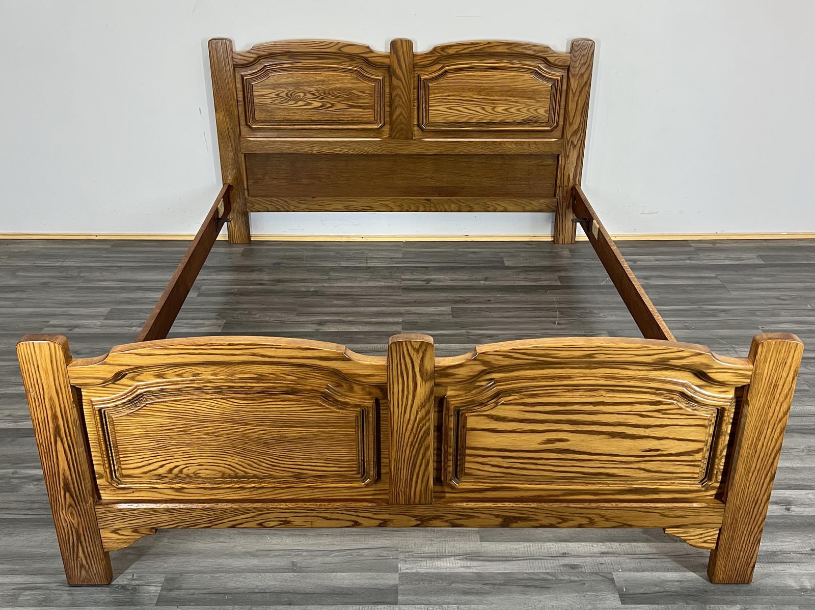 Vintage French Oak King Size Bed (1 of 8)