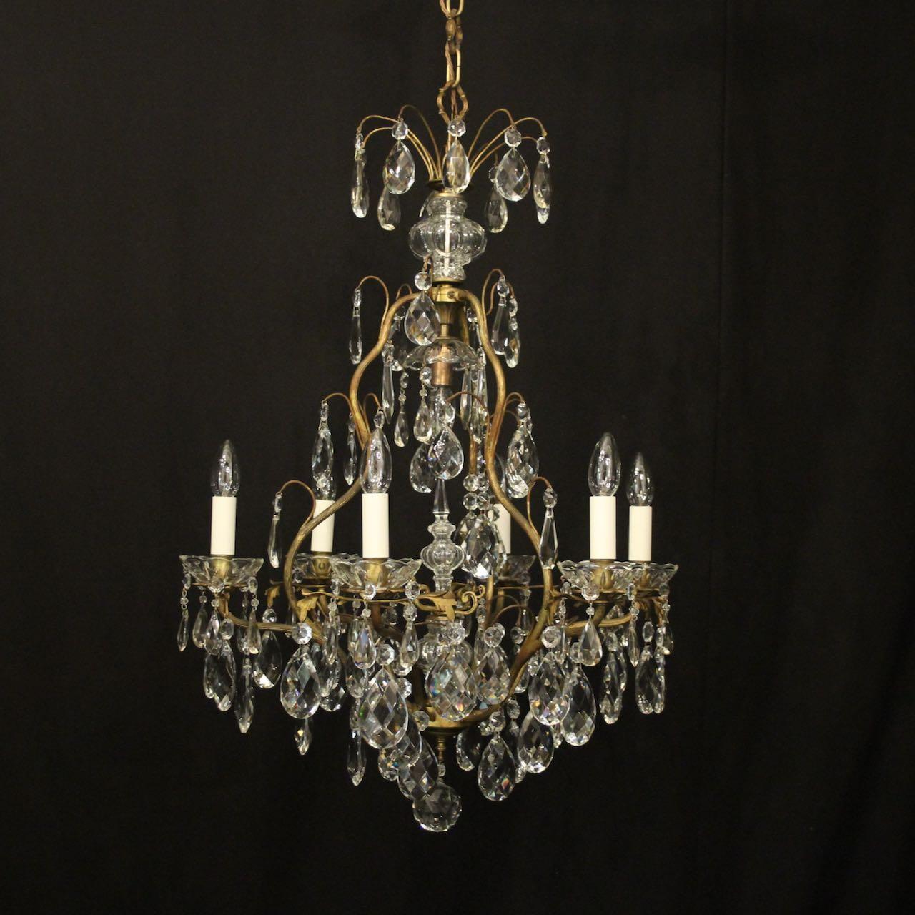 French Gilded 7 Light Antique Crystal Chandelier (1 of 10)