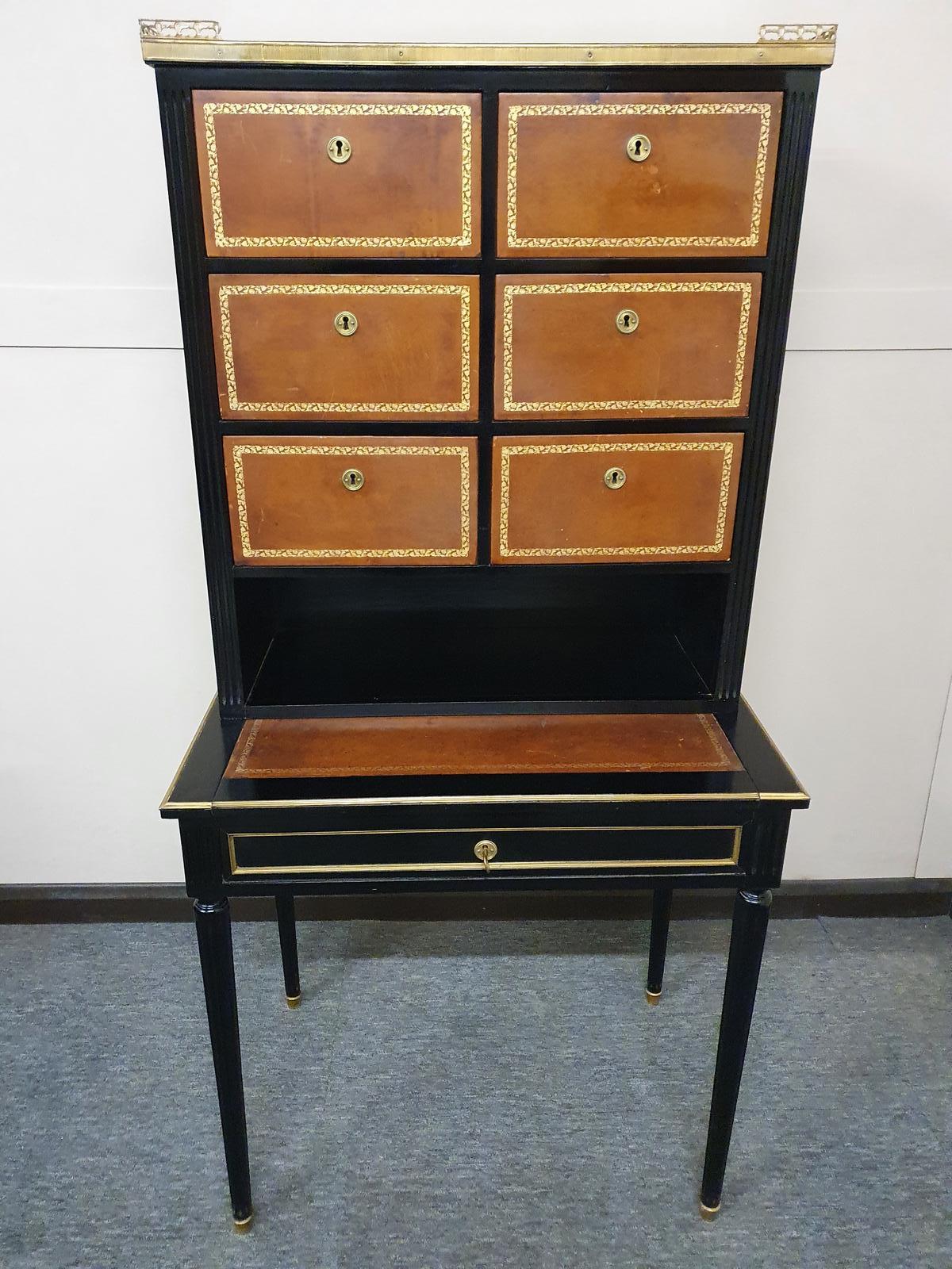 Ebonised Seven Drawer Writing Desk (1 of 5)