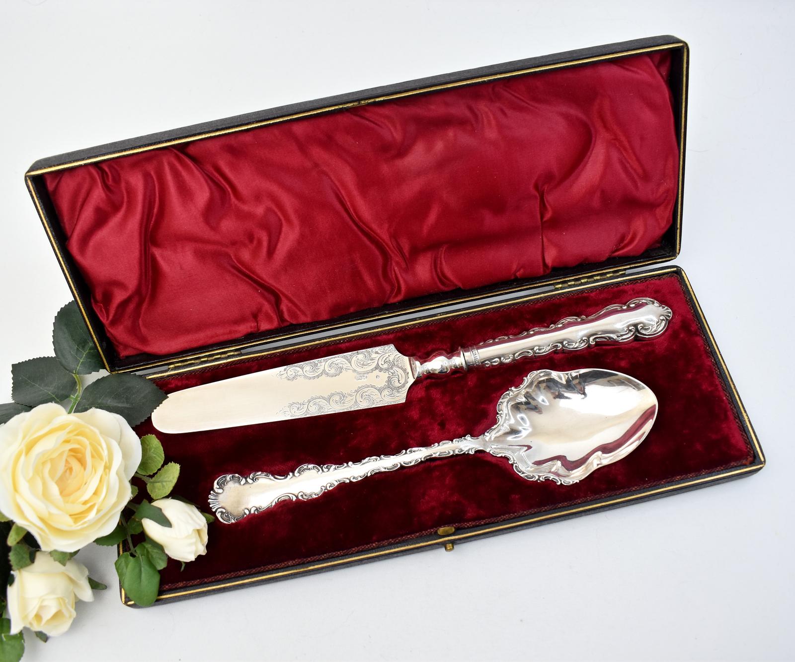Antique Victorian Cake Serving Set in Original Box, Lee & Wigfull Sheffield, Silver Plated (1 of 8) Antique Victorian Cake Serving Set in Original Box, Lee & Wigfull Sheffield, Silver Plated (1 of 8)