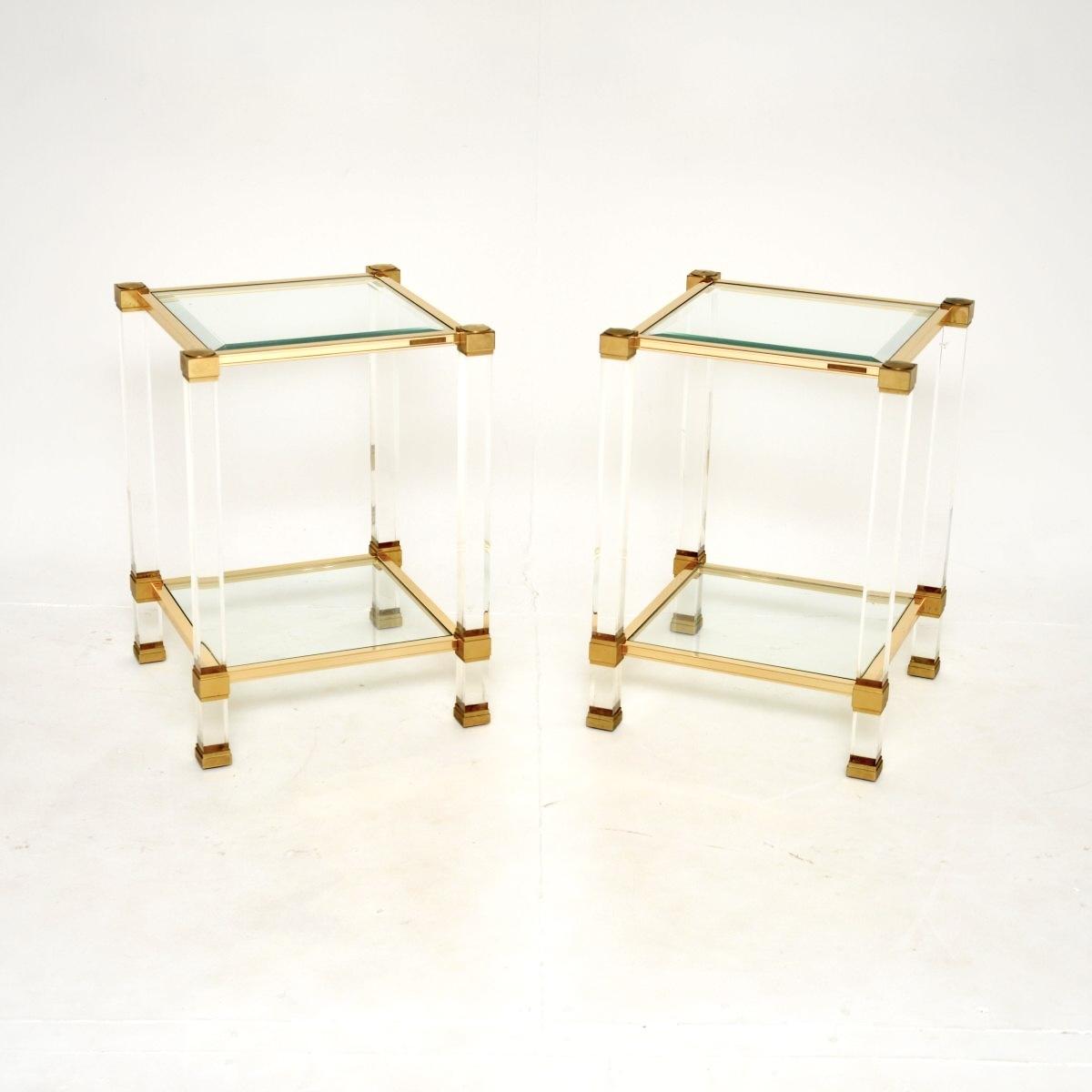 Pair of Vintage French Lucite and Glass Side Tables by Pierre Vandel (1 of 6) Pair of Vintage French Lucite and Glass Side Tables by Pierre Vandel (1 of 6)