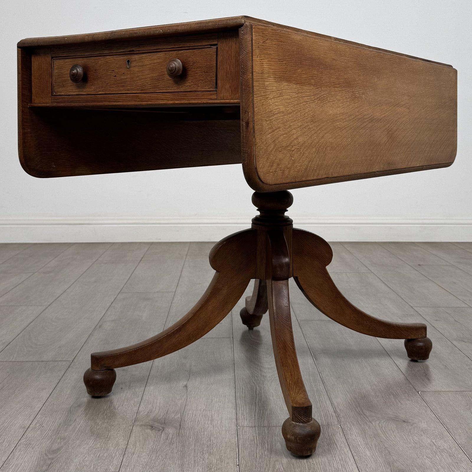 Antique Oak Drop Leaf Table | 19th Century Pembroke on Pedestal | AF-6708 (1 of 13) Antique Oak Drop Leaf Table | 19th Century Pembroke on Pedestal | AF-6708 (1 of 13)