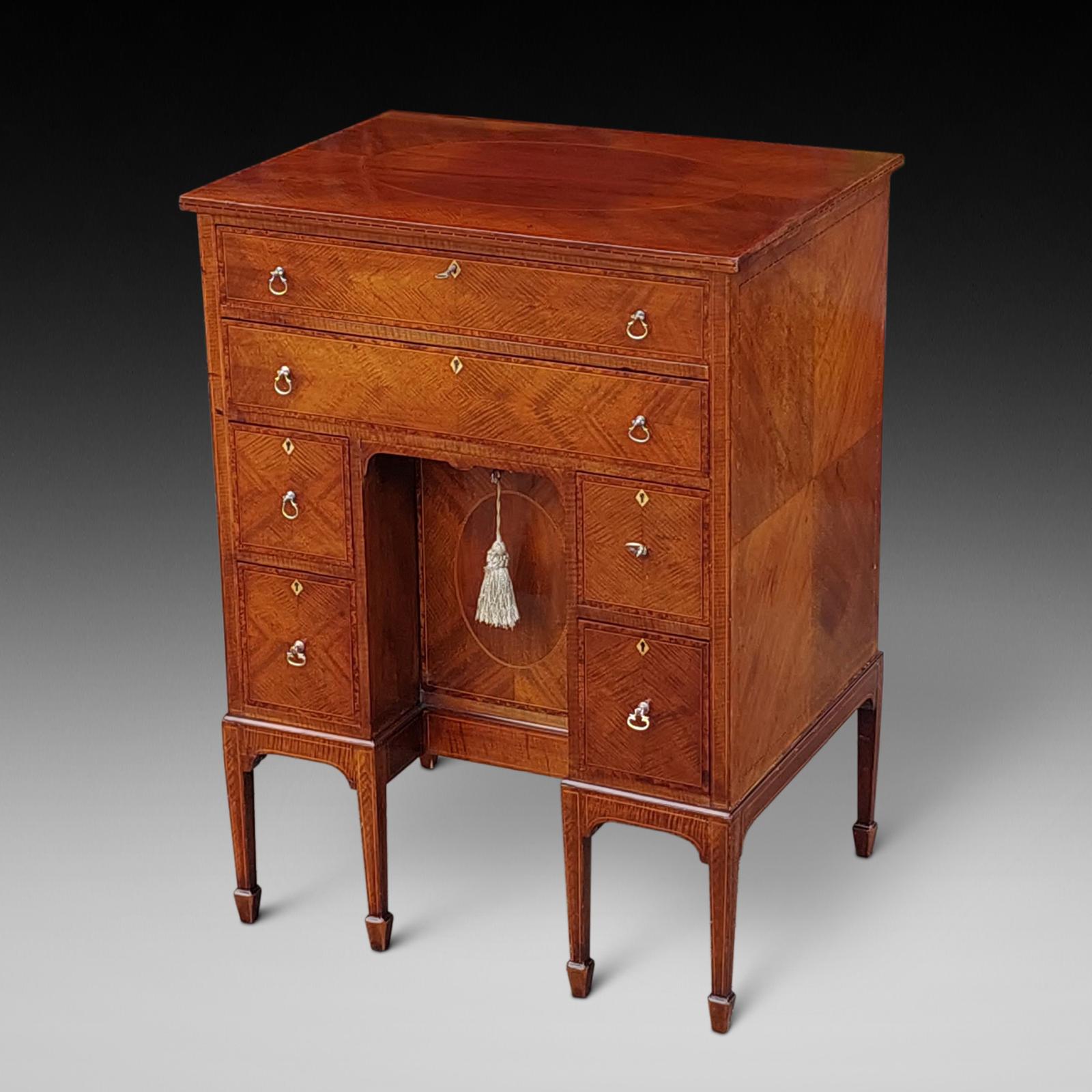 Late 19th Century George II Style Mahogany Kneehole Desk (1 of 11)