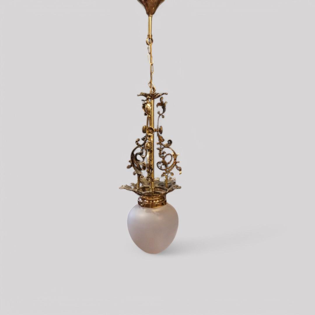 Edwardian Brass Hall Lantern (1 of 6)