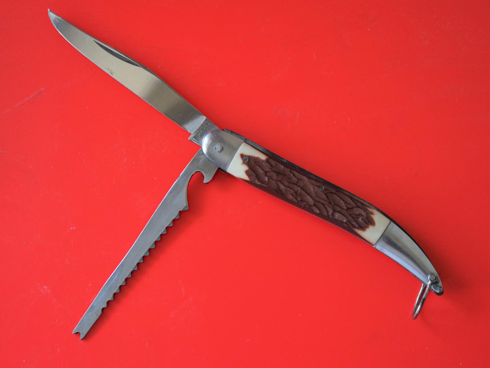 A Large Heavy 5" Wenoka Twin Bladed Knife / Tool - Stainless / Collectable (1 of 13) A Large Heavy 5" Wenoka Twin Bladed Knife / Tool - Stainless / Collectable (1 of 13)