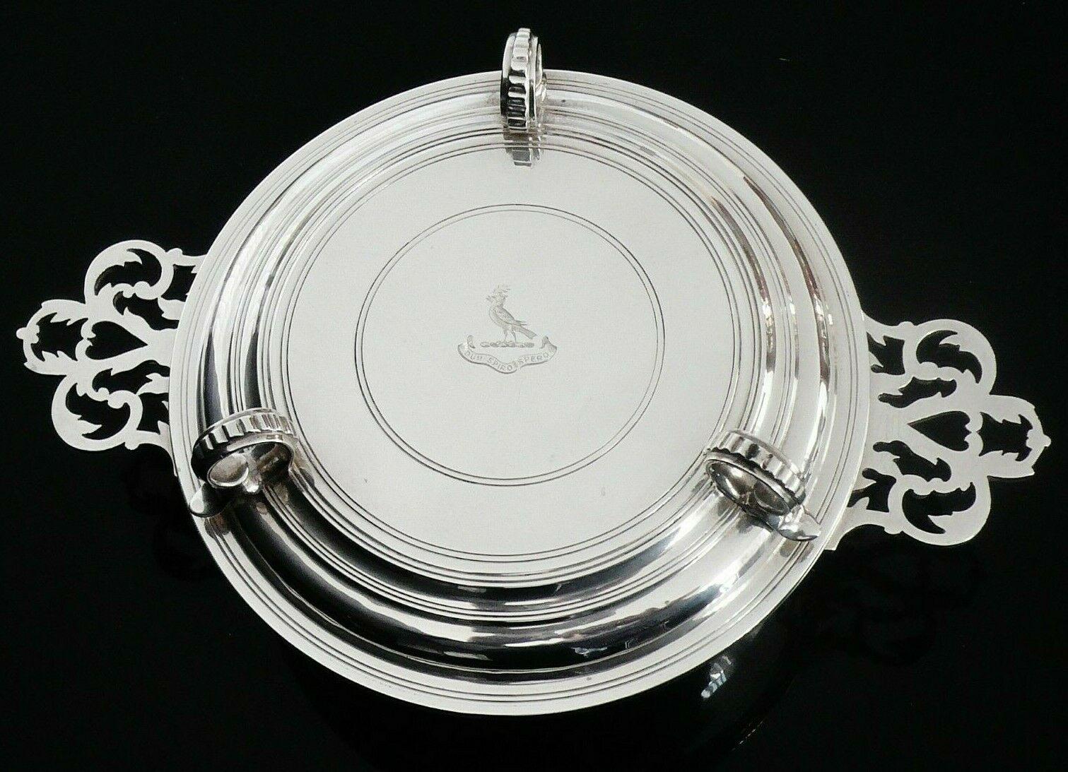 High Quality Crested Sterling Silver Bowl, Lid Doubles up as Base Stand 1929 581B / LA404091