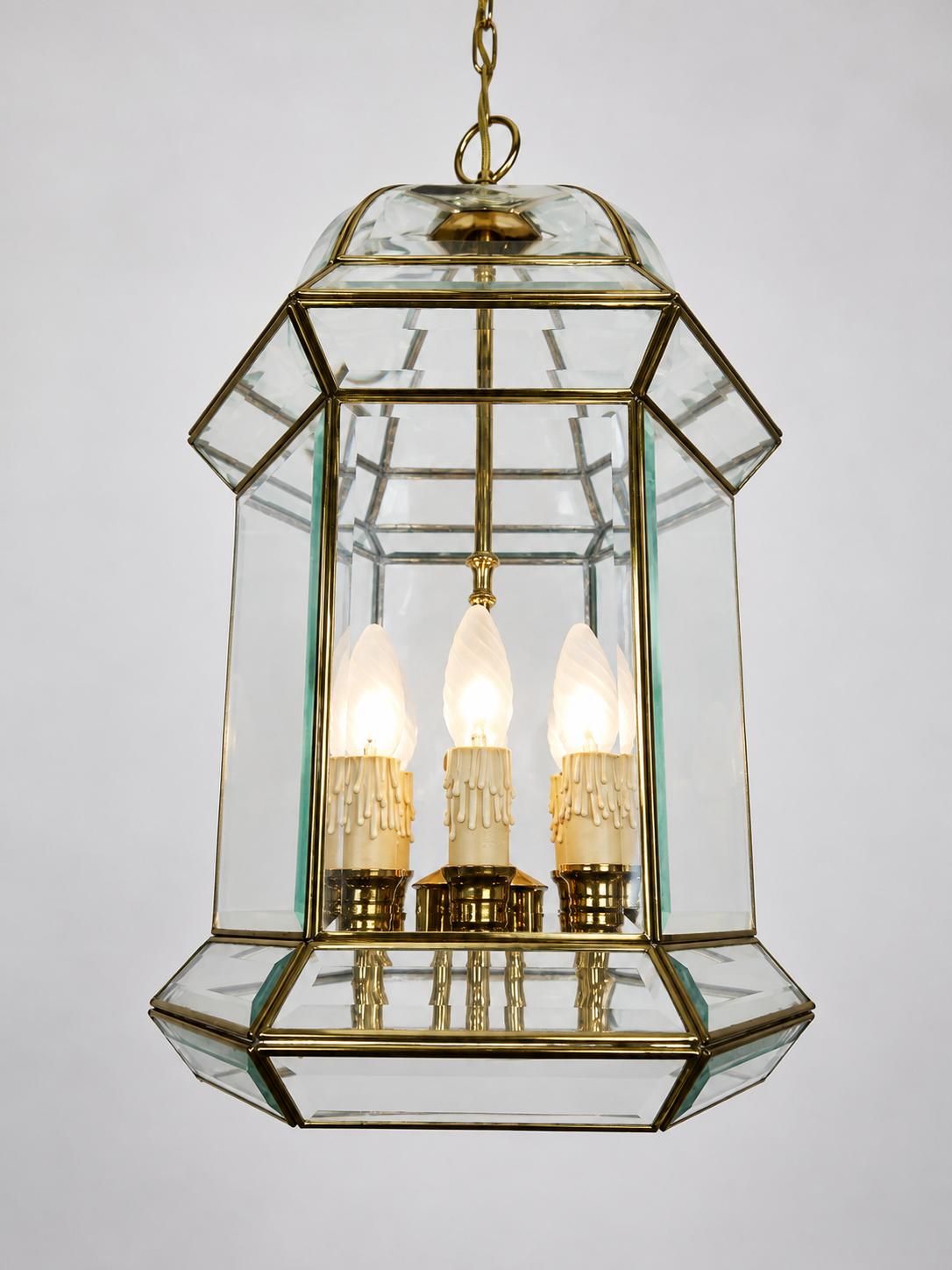 Large French Domed Glass Pendant 6 Light Hall Lantern (1 of 7) Large French Domed Glass Pendant 6 Light Hall Lantern (1 of 7)