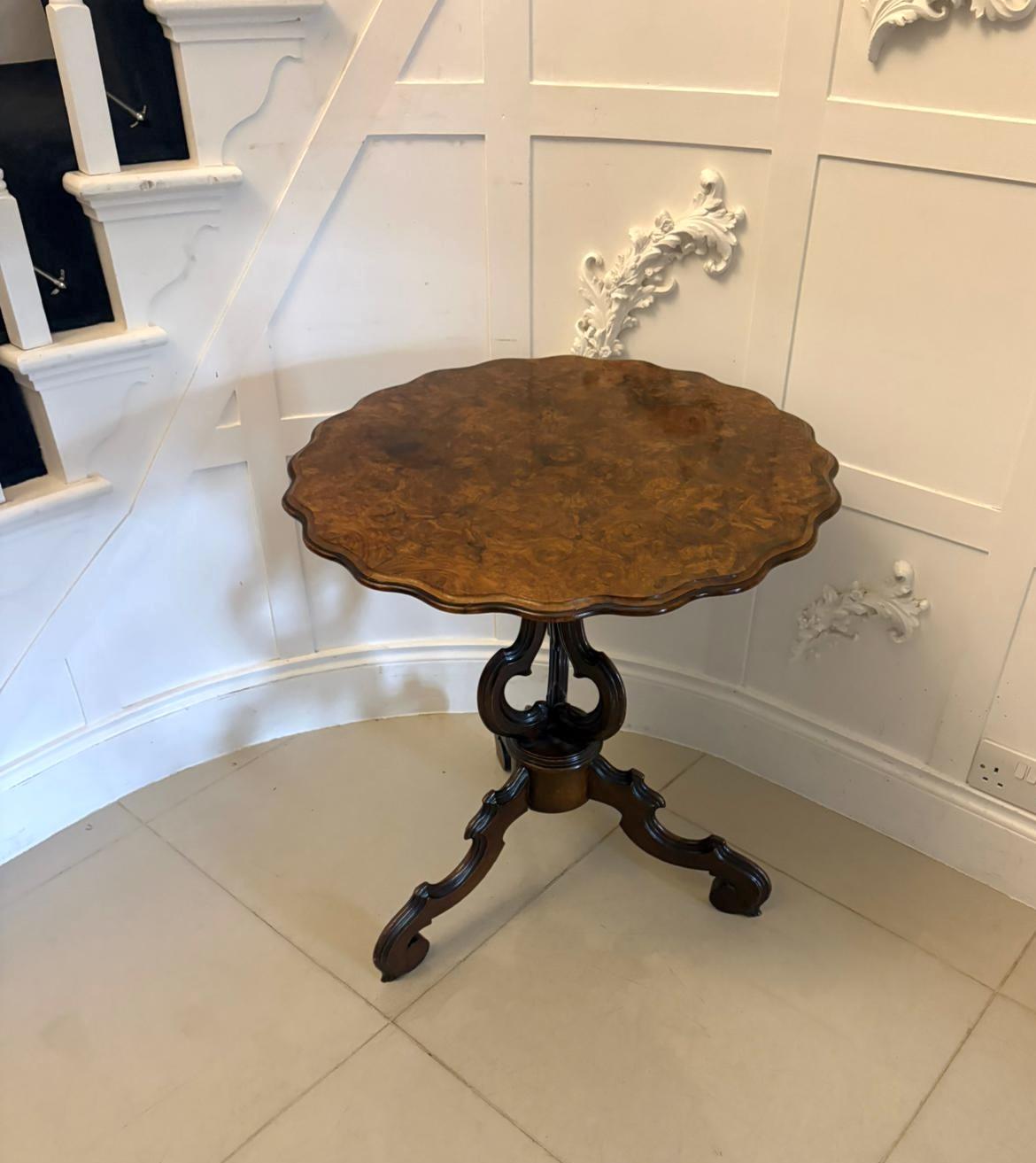 Antique Victorian Burr Walnut Scalloped Lamp Side Table (1 of 11) Antique Victorian Burr Walnut Scalloped Lamp Side Table (1 of 11)