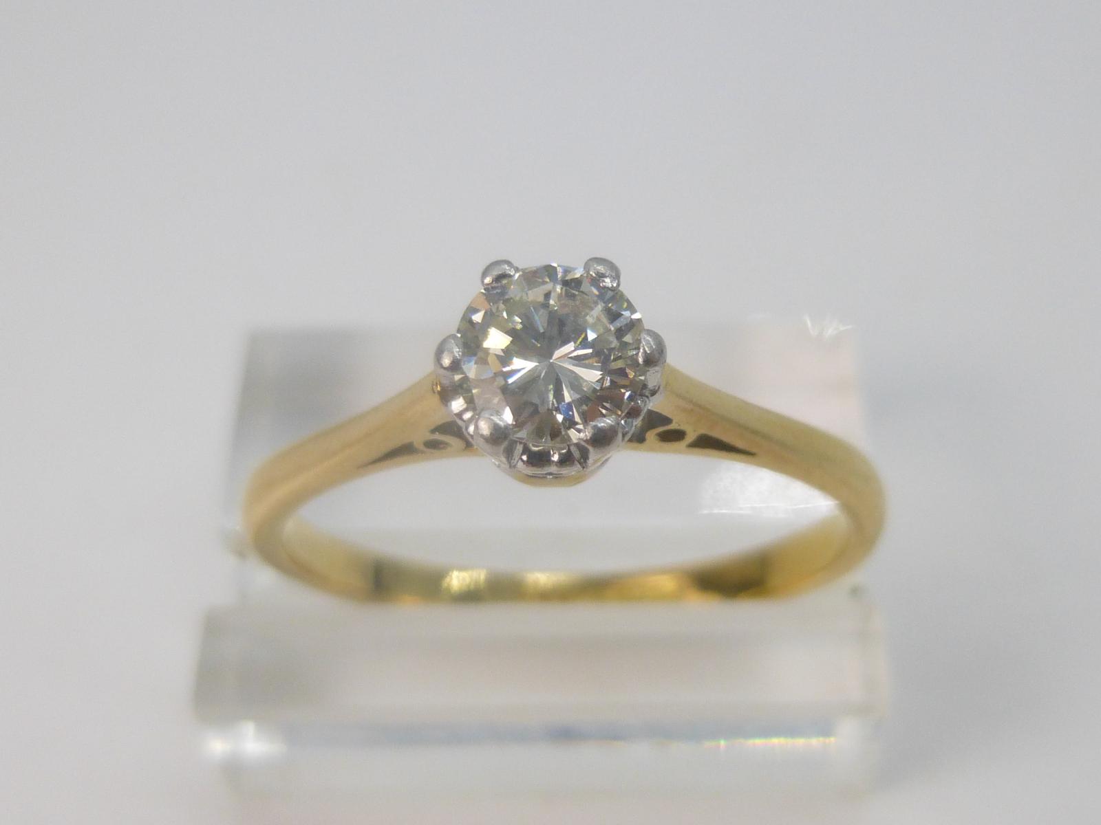 18ct Gold & Diamond Solitaire Ring (1 of 5)