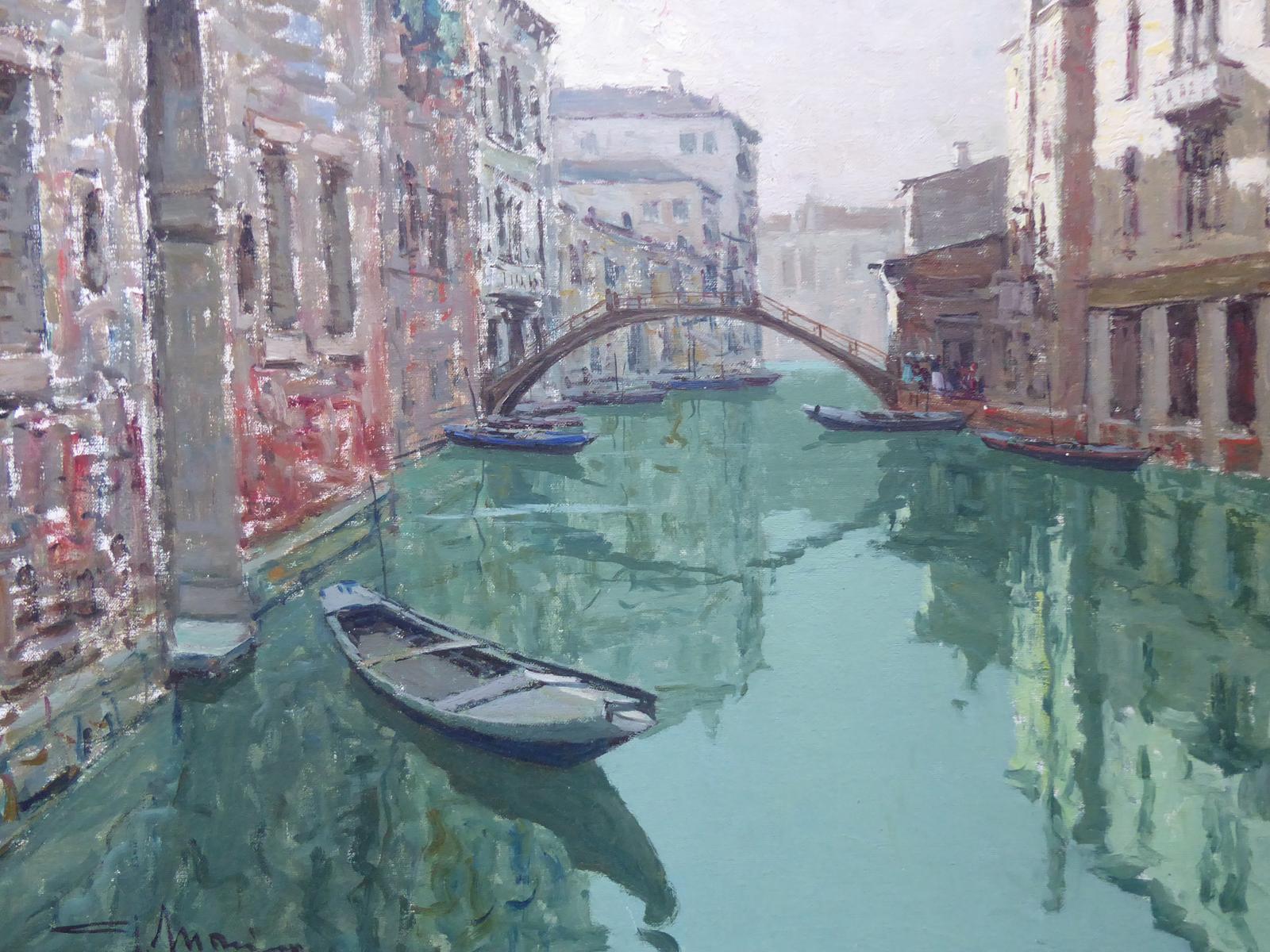 Large Oil on Canvas Venice Italian Artist Giuseppe Mariano (1 of 16)