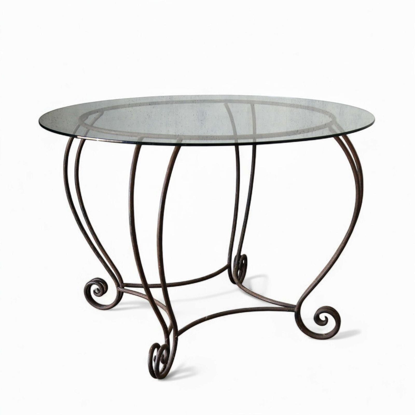 Stylish Mid Century Circular Table with Bevelled Glass Top & Decorative Metal Base (1 of 8) Stylish Mid Century Circular Table with Bevelled Glass Top & Decorative Metal Base (1 of 8)