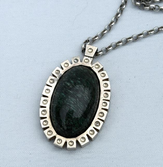 Large Brutalist Silver Pendant Necklace (1 of 7) Large Brutalist Silver Pendant Necklace (1 of 7)