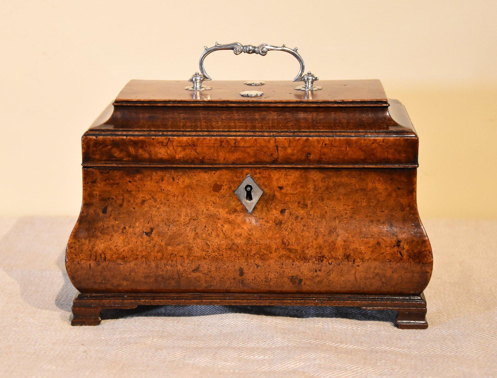 18th Century Burr Walnut Tea Caddy (1 of 6)