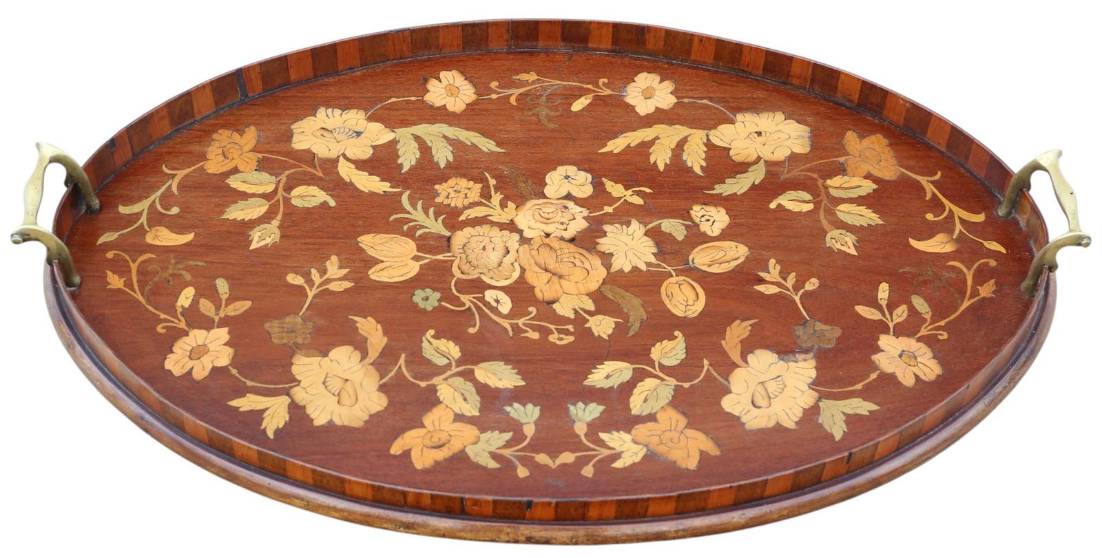 Antique 19th Century Inlaid Mahogany Serving Tray – Fine Quality (1 of 6) Antique 19th Century Inlaid Mahogany Serving Tray – Fine Quality (1 of 6)