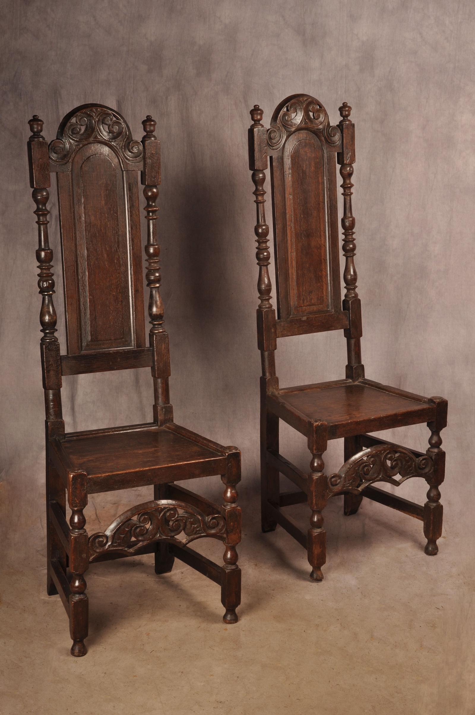 Fine Pair of 17th Century Charles II Oak Chairs (1 of 10) Fine Pair of 17th Century Charles II Oak Chairs (1 of 10)