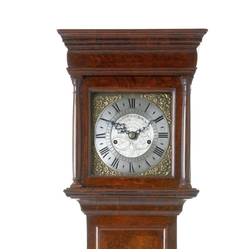 Elegant 17th Century Style Walnut Miniature Longcase Clock (1 of 2)