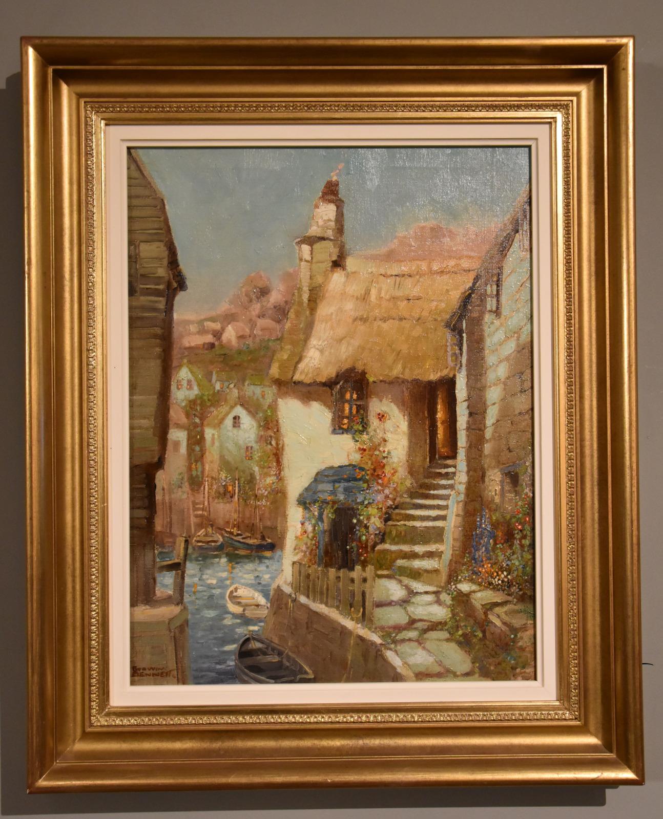 Oil painting by Godwin Bennett “A Street in Salcombe, Devon” (1 of 6)
