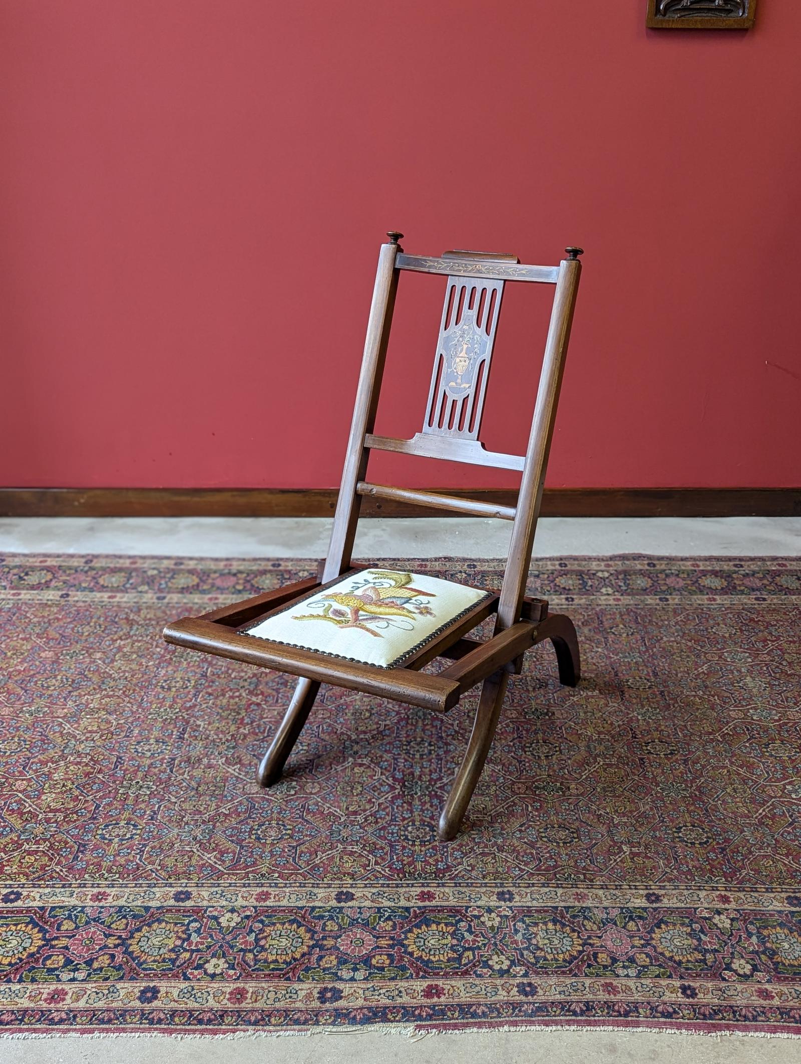 Edwardian Inlaid Mahogany Folding Steamer / Campaign Chair (1 of 10) Edwardian Inlaid Mahogany Folding Steamer / Campaign Chair (1 of 10)