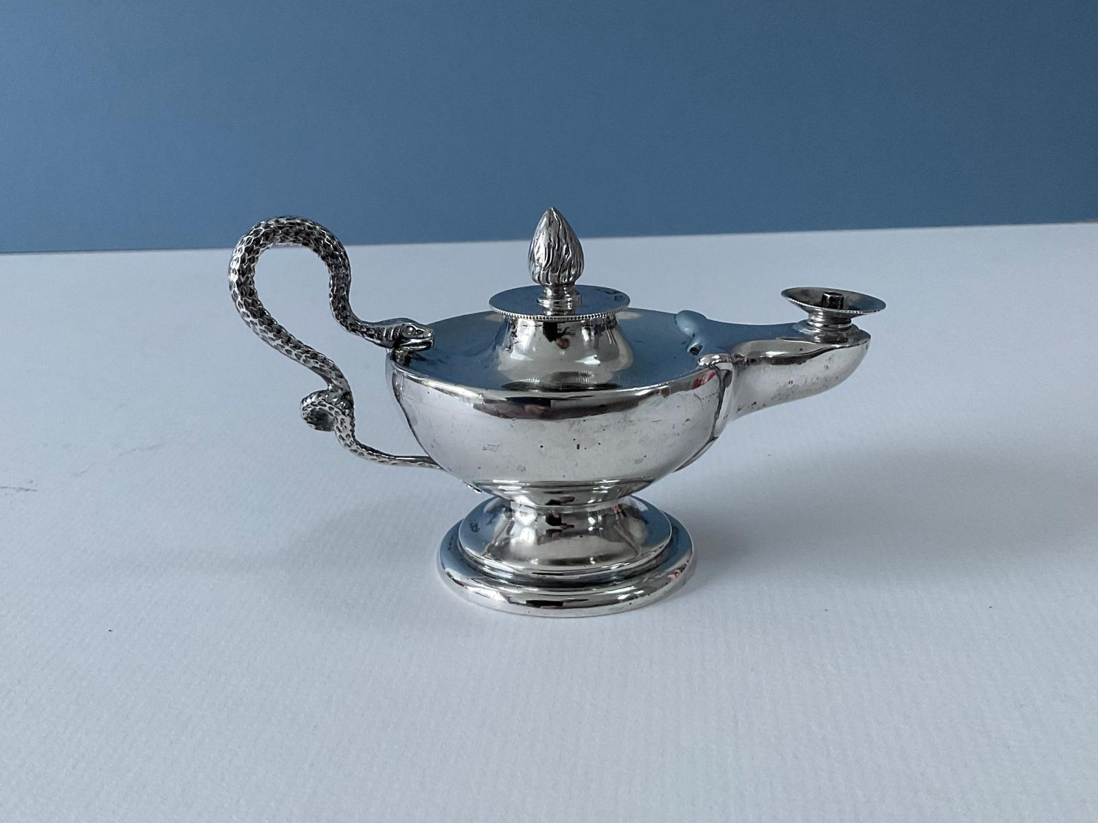 Antique Silver Table Lighter - Aladdin's Lamp (1 of 7)