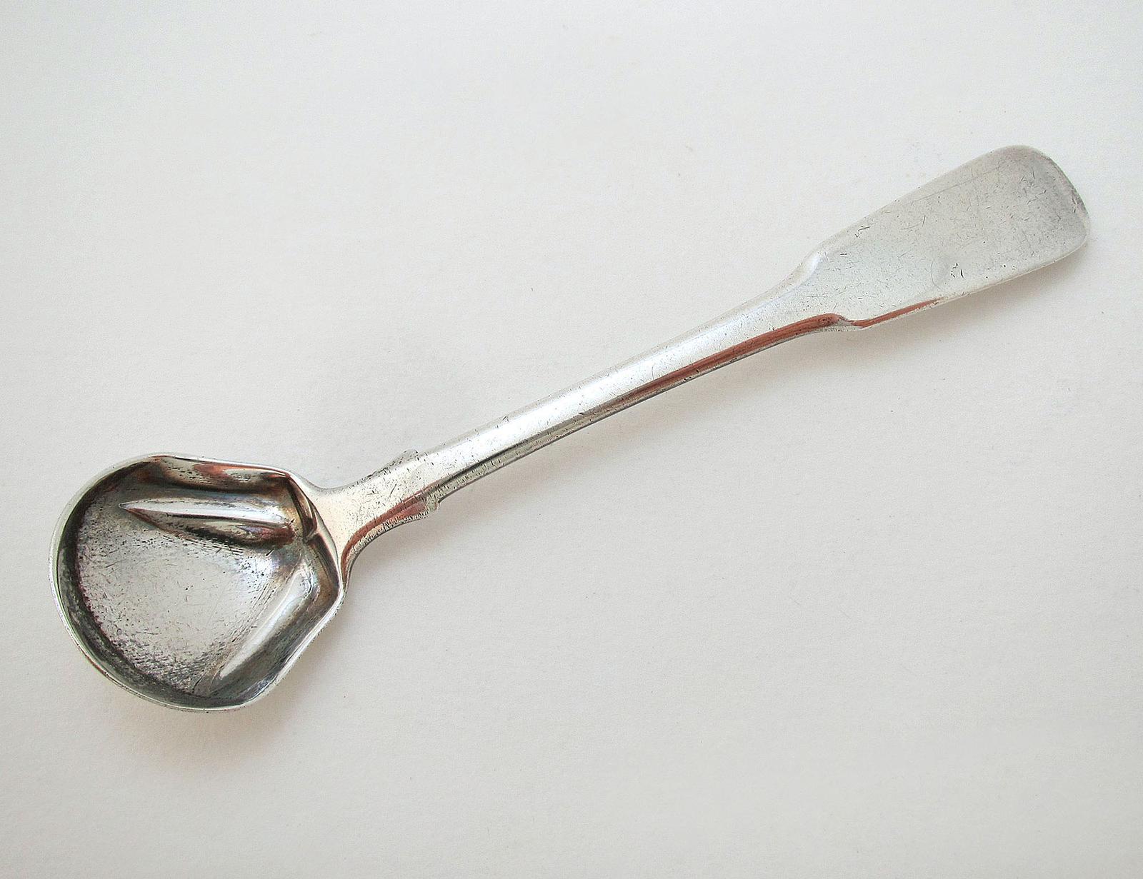 Rare Antique English Georgian Sterling Silver Mustard Pot Salt Condiment Spoon (1 of 3)
