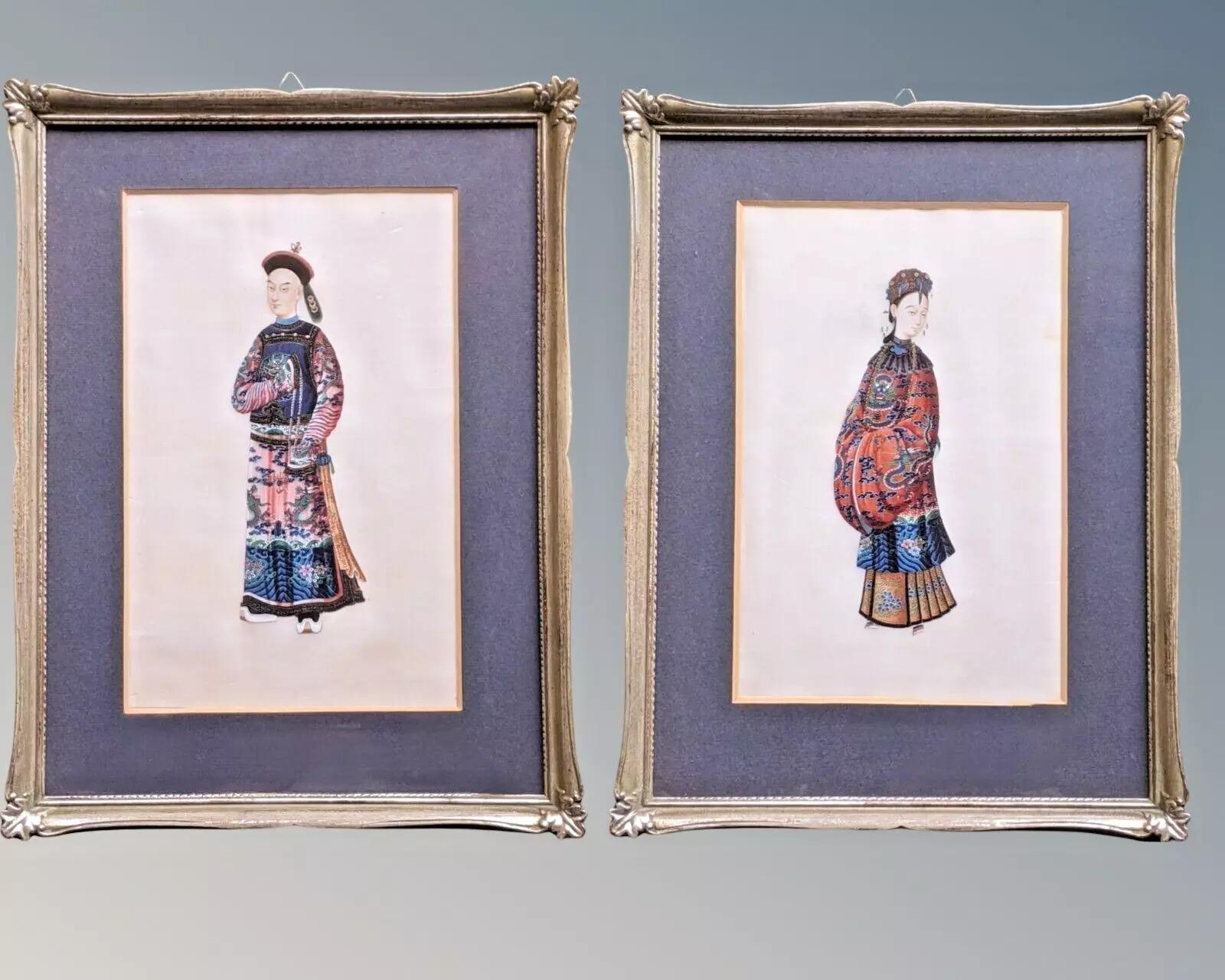 Pair of Chinese Paintings - Dignitaries (1 of 15)