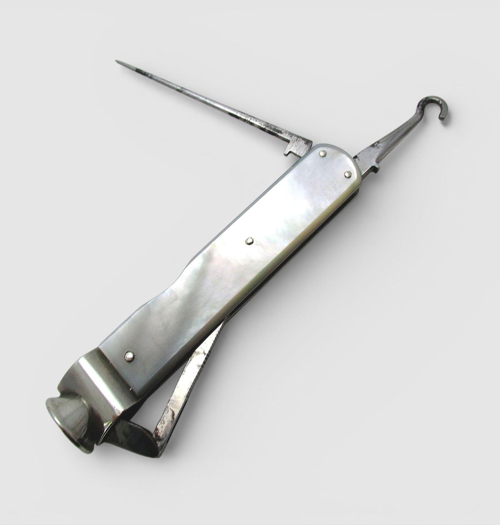 Sheffield H. G. Long & Co Antique Folding Cigar Cutter Multi Tool, Mother of Pearl c.1890 (1 of 7) Sheffield H. G. Long & Co Antique Folding Cigar Cutter Multi Tool, Mother of Pearl c.1890 (1 of 7)