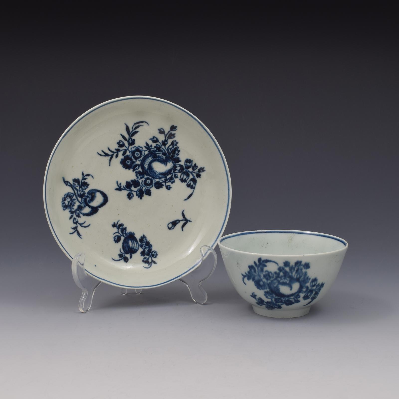 Liverpool Porcelain (Christians) Tea Bowl & Saucer Fruit Sprays c.1770-1775 (1 of 7)