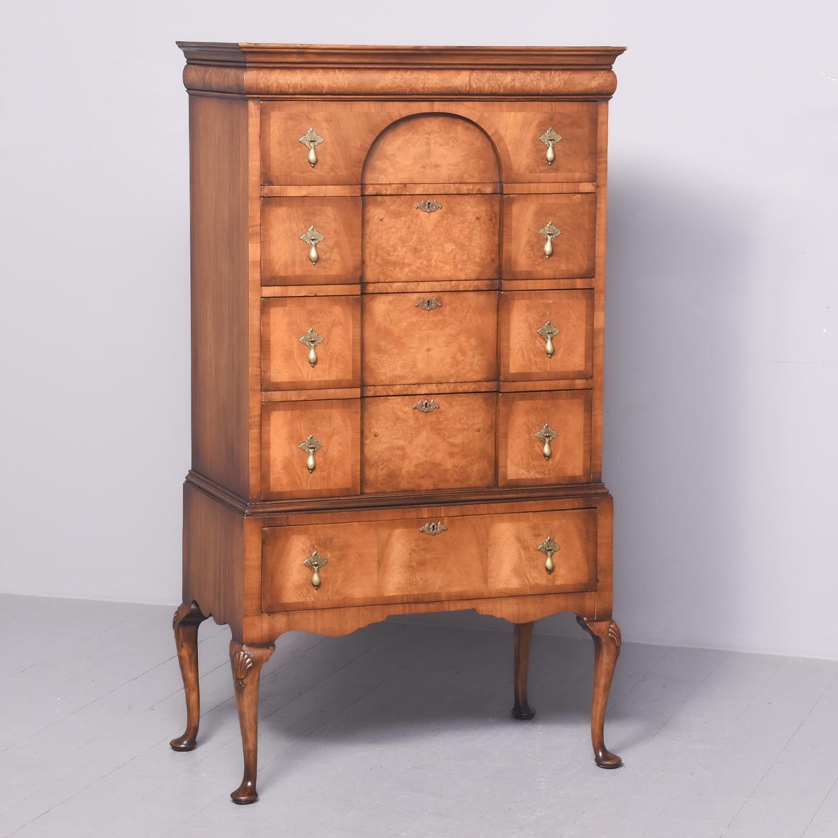George II Style Burr Walnut Chest on Stand c.1910 (1 of 10)