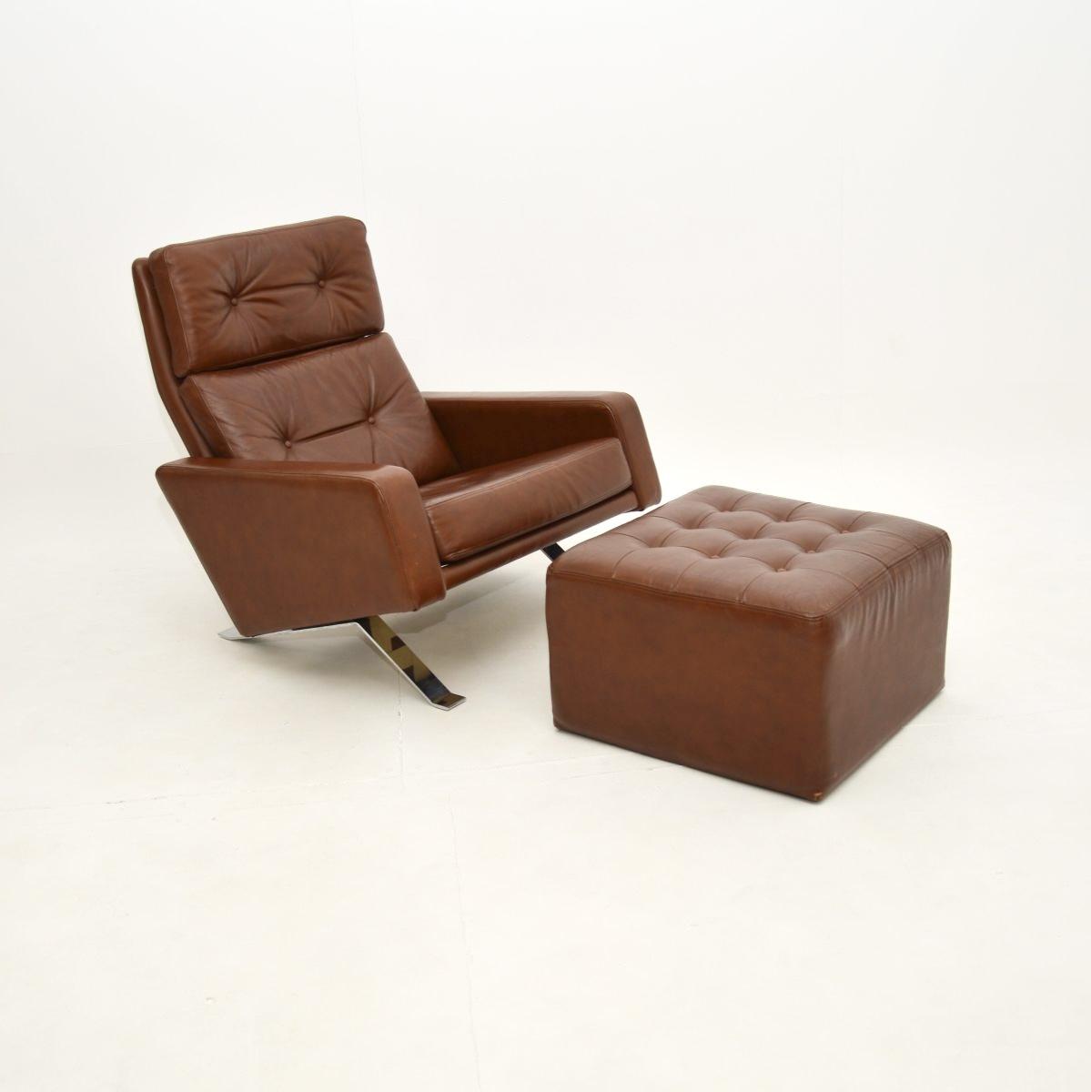 Vintage Leather Leo Armchair and Stool by Robin Day for Hille (1 of 12) Vintage Leather Leo Armchair and Stool by Robin Day for Hille (1 of 12)