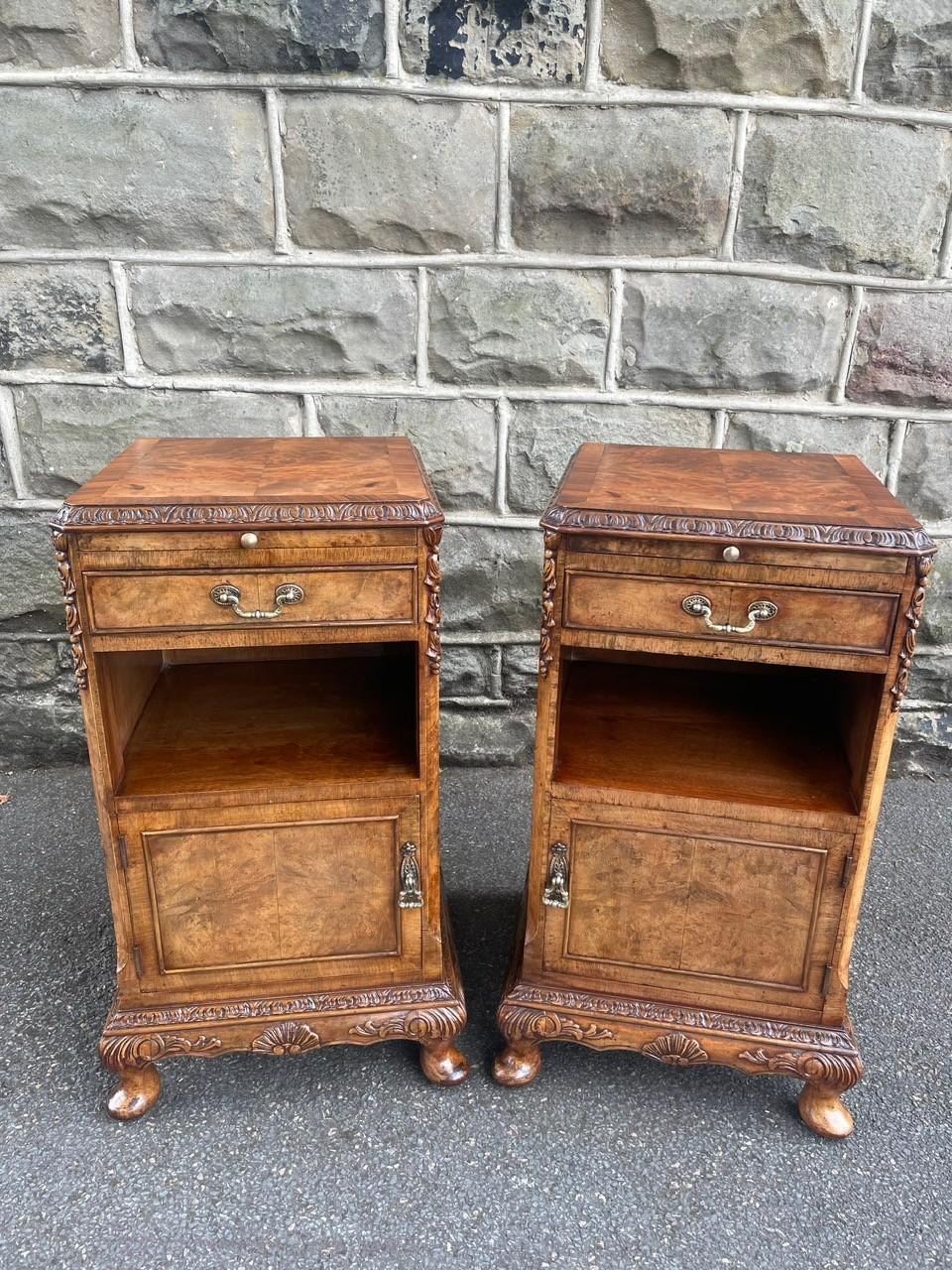 Quality Pair Burr Walnut Bedside Cabinets (1 of 16)